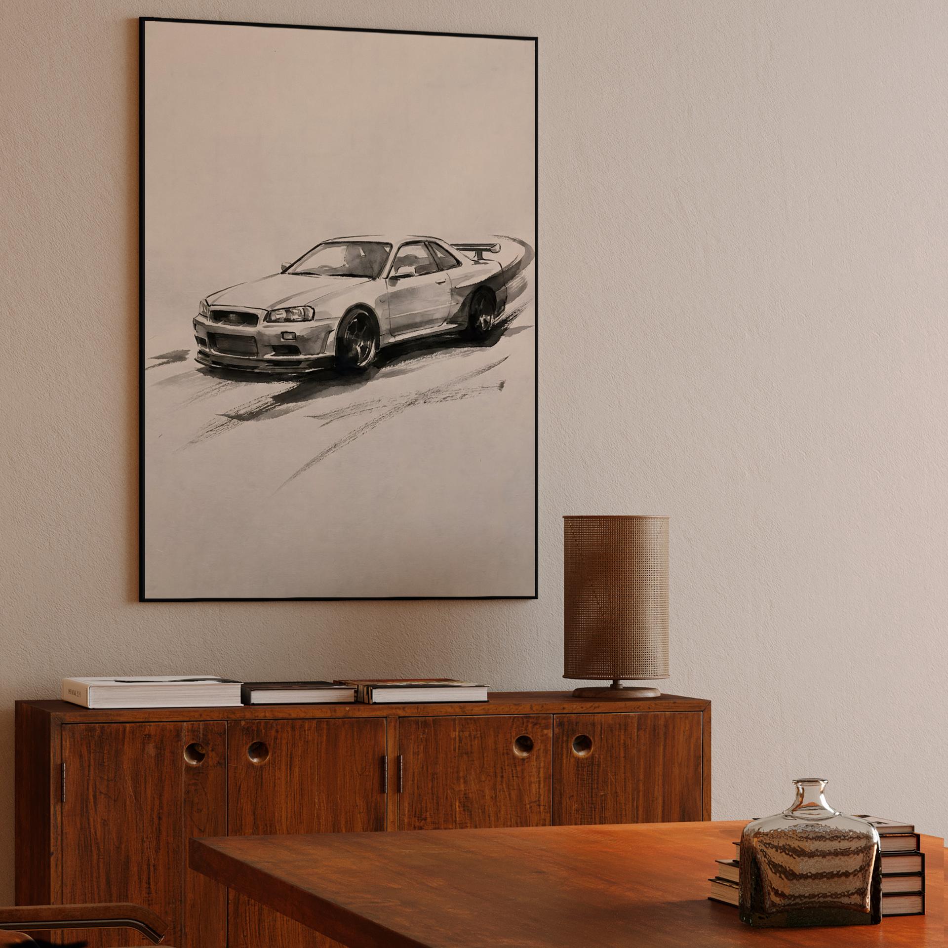 Sumi-e Drift: Nissan Skyline GT-R R34