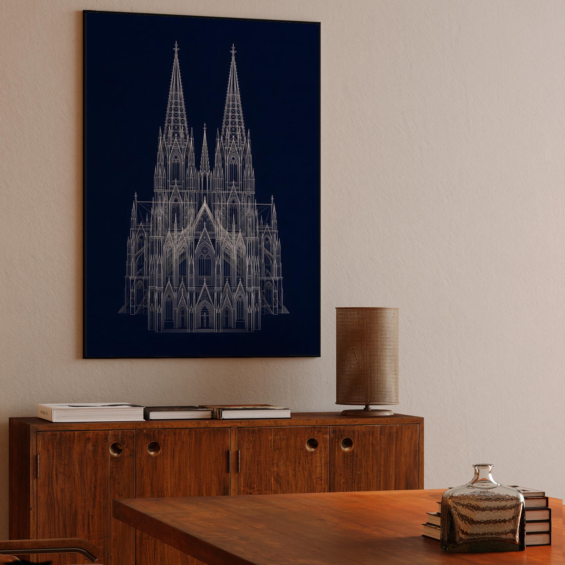 Cologne Cathedral Architectural Wireframe