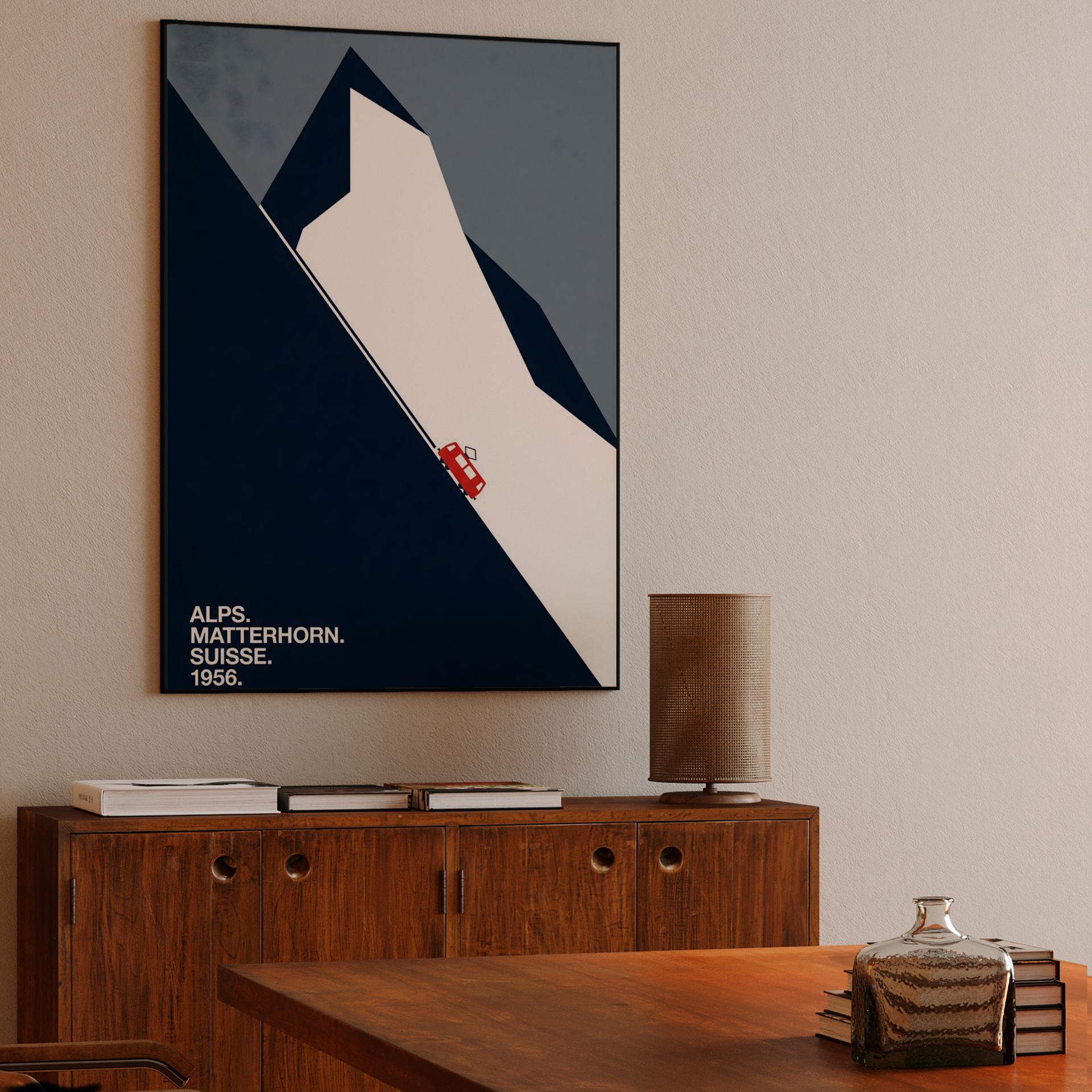 Alpine Ascent: Matterhorn 1956 Minimalist Poster