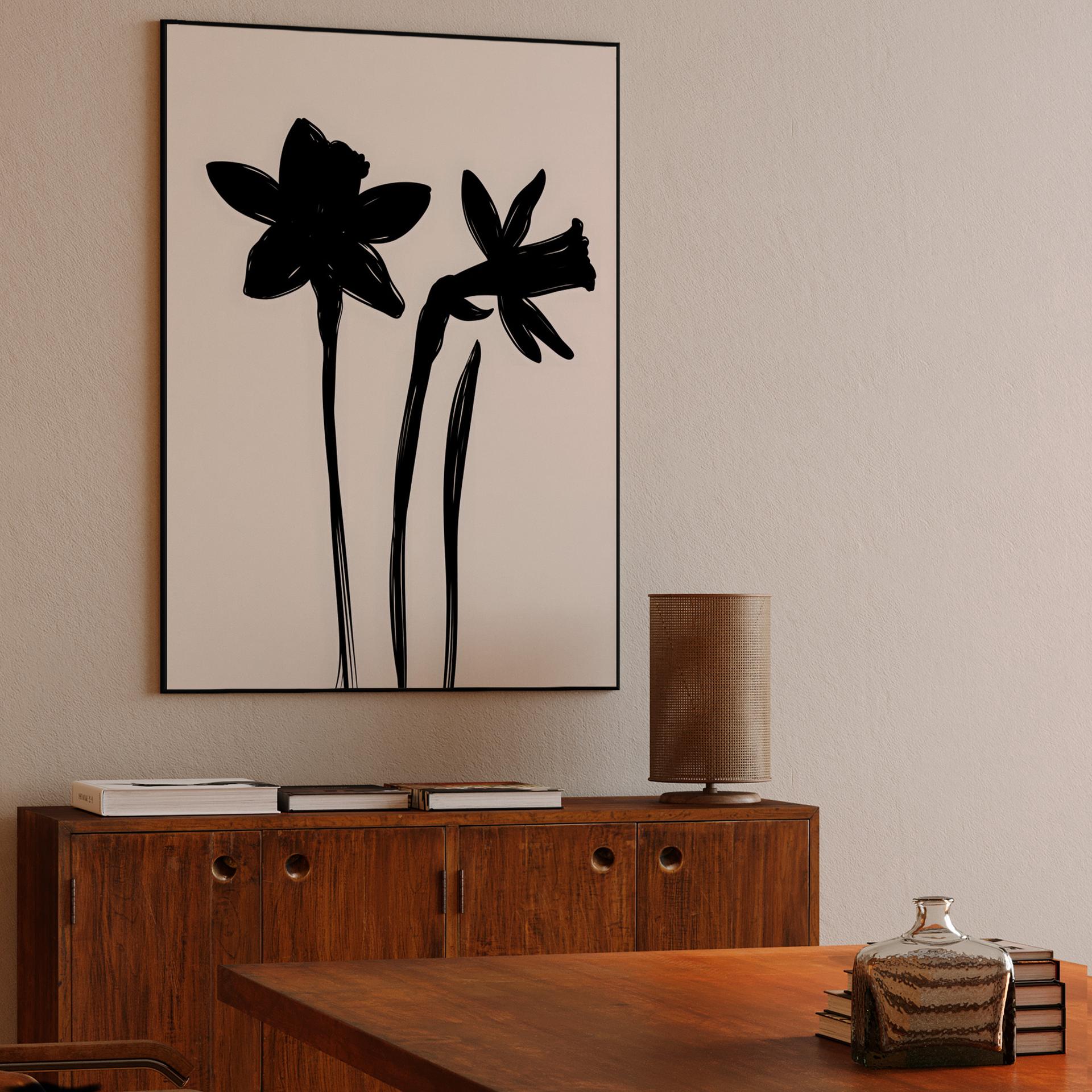 Minimalist Daffodil Silhouette