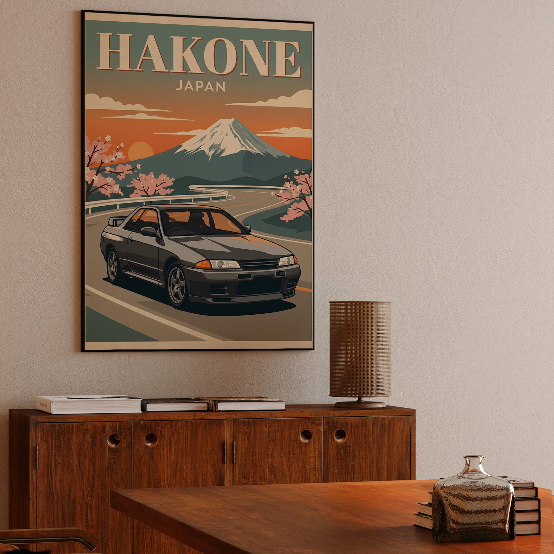 Nissan Skyline GT-R R32: Hakone Turnpike Travel Poster