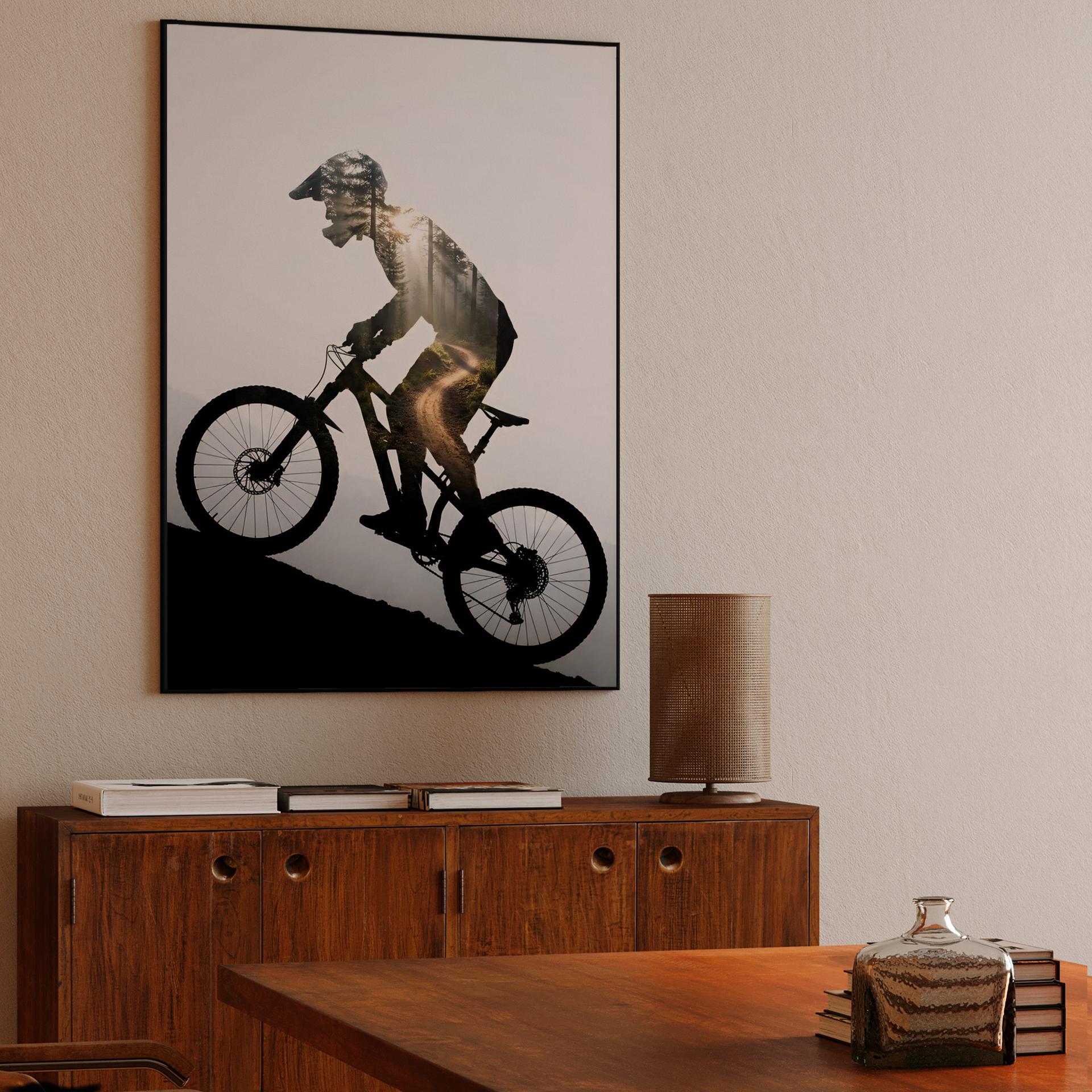 Soul of the Trail: Mountain Biker Double Exposure