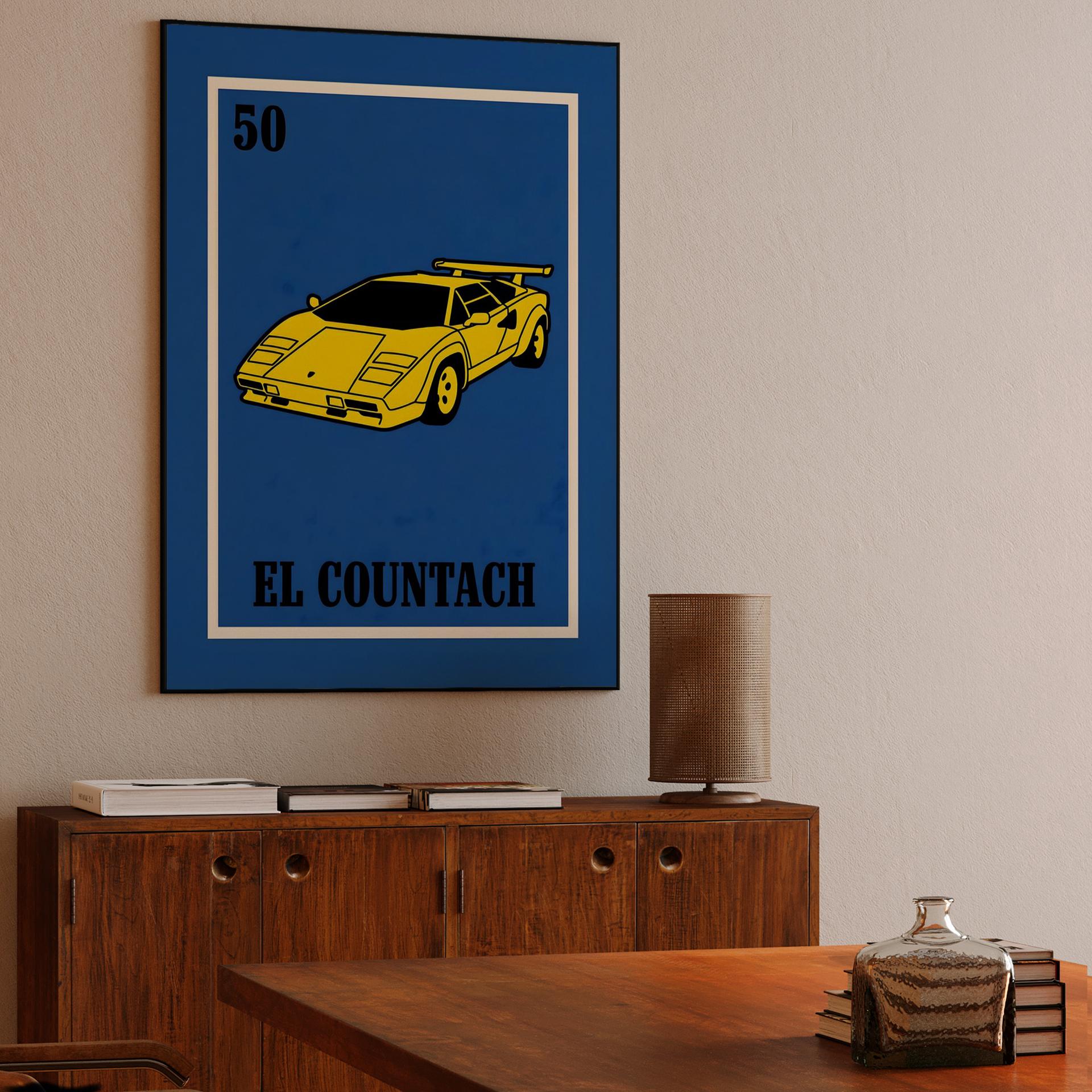 El Countach Lotería Card Graphic