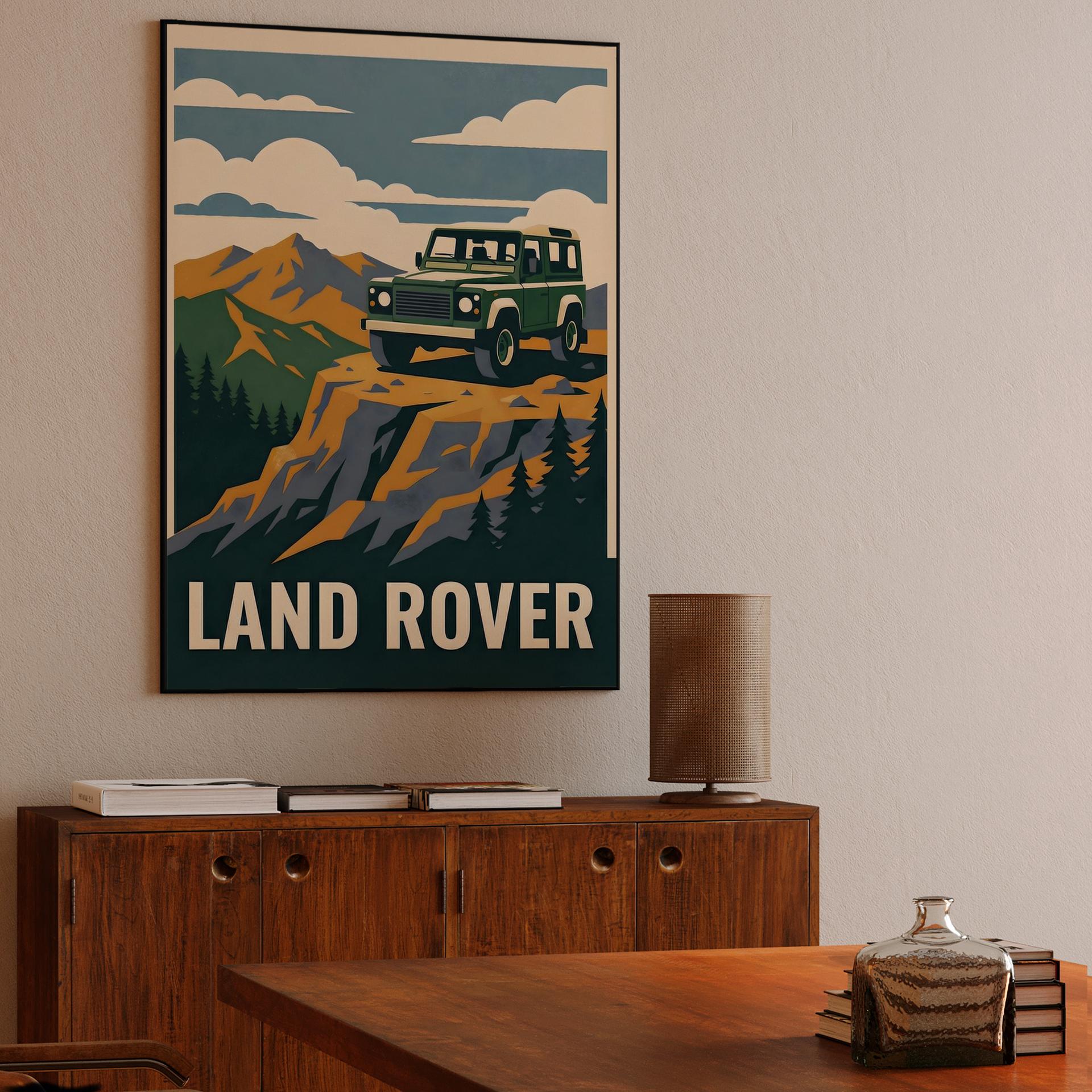 Defender 90 Mountain Summit Travel Poster