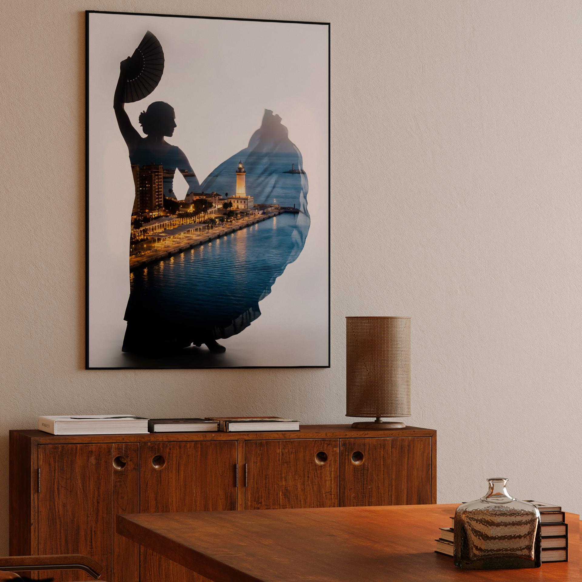 The Dancer's Shore: Málaga Port Double Exposure