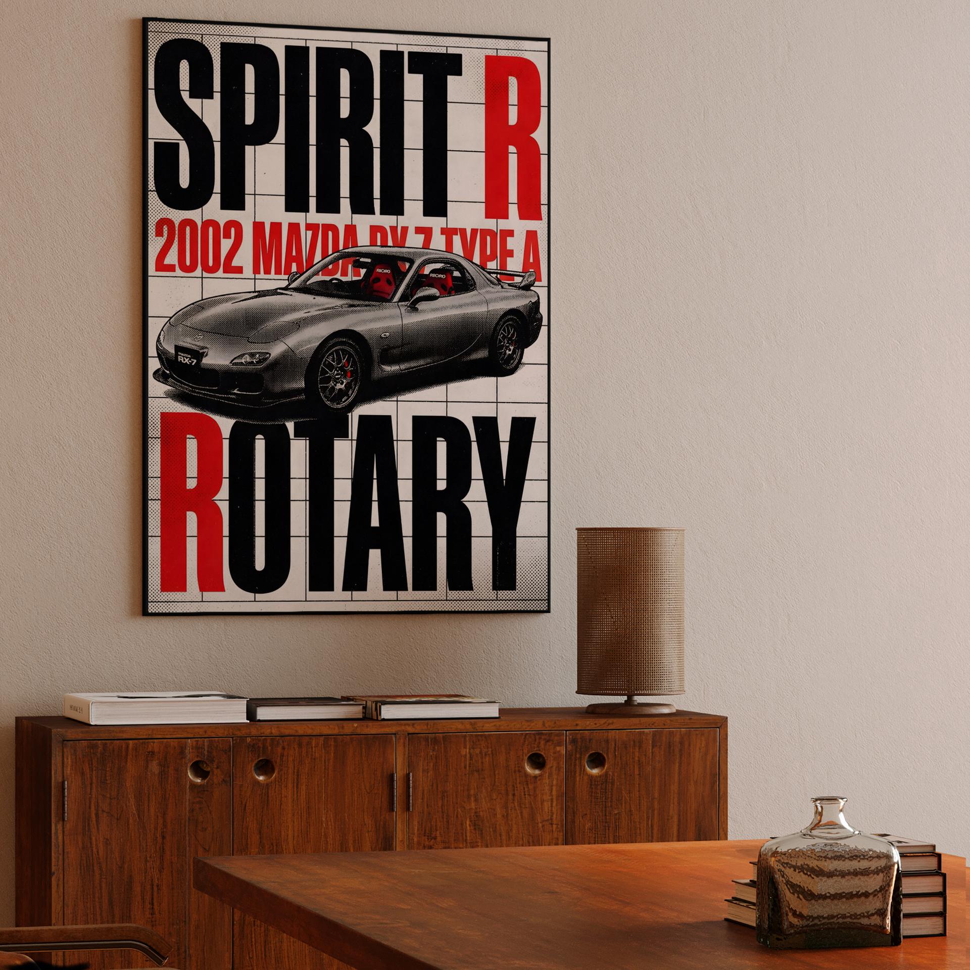 Mazda RX-7 Spirit R Rotary Grid Poster