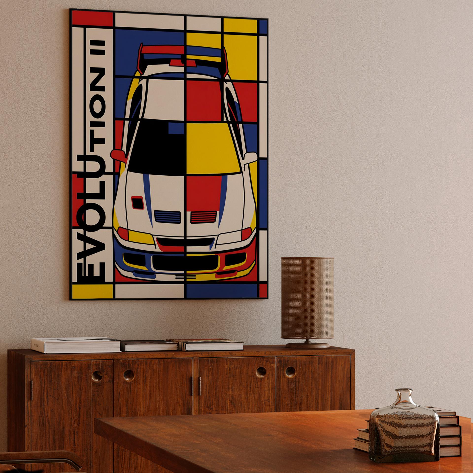 Mitsubishi Evolution II De Stijl Composition