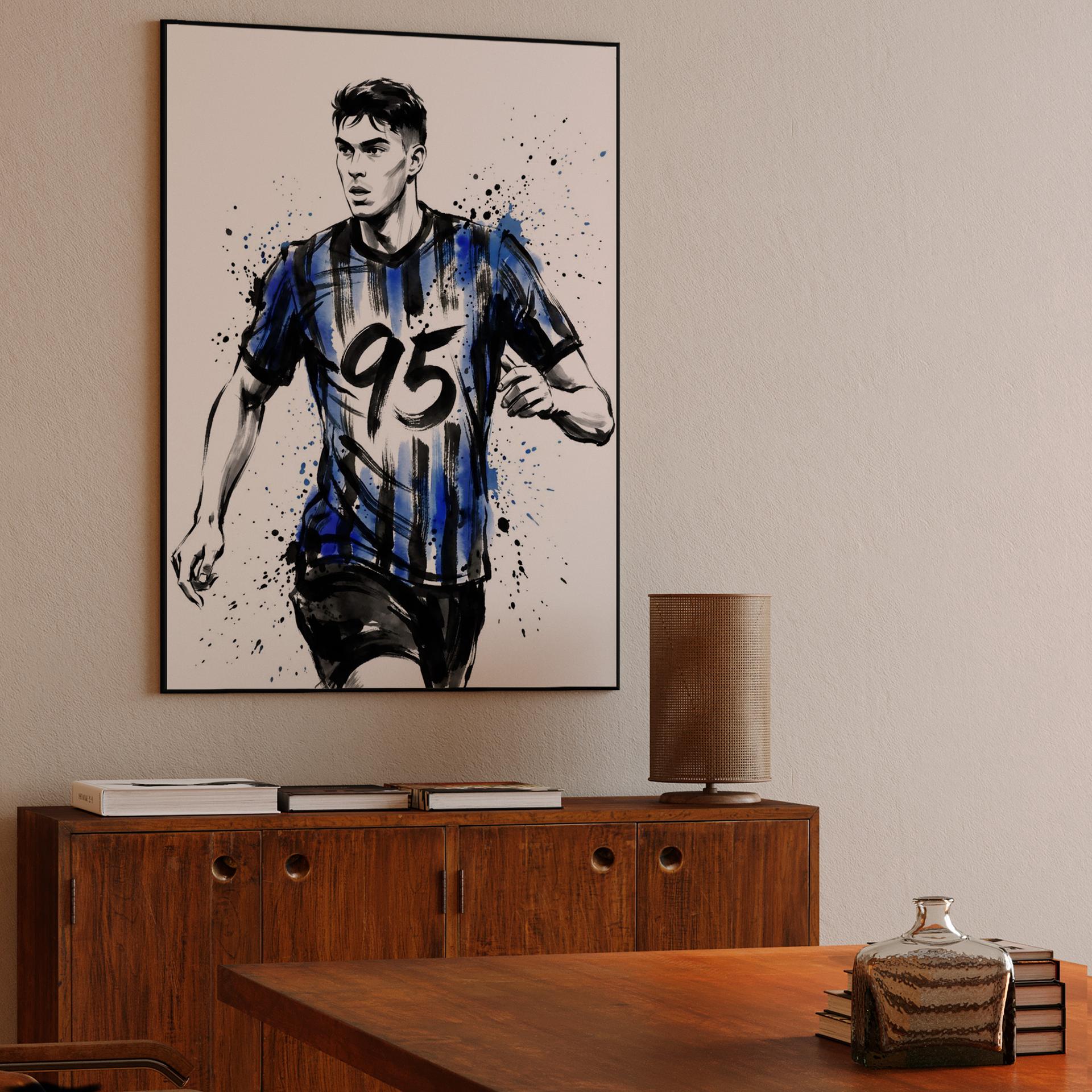 Alessandro Bastoni Inter Milan Ink Illustration