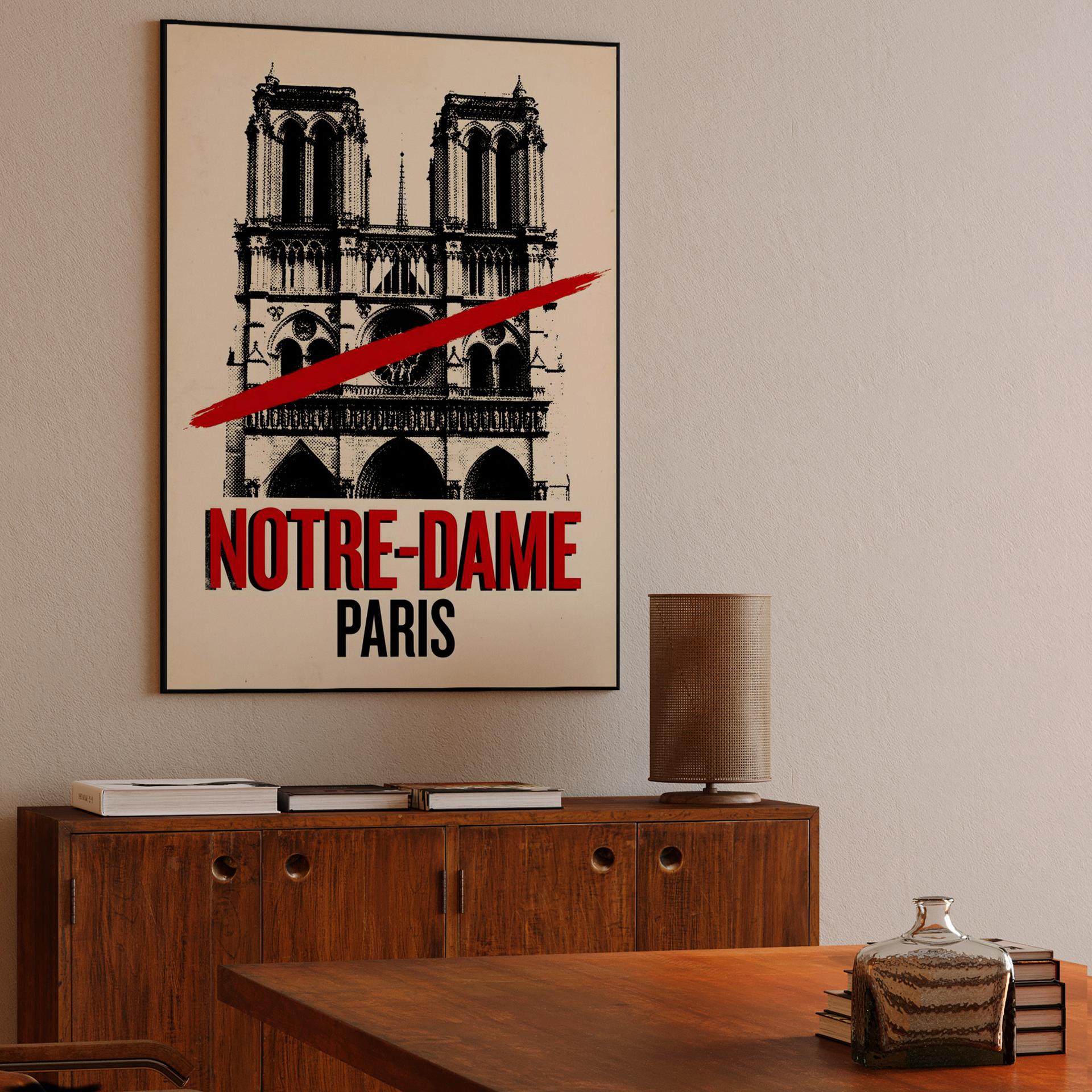 Notre-Dame Paris Punk Graphic Poster