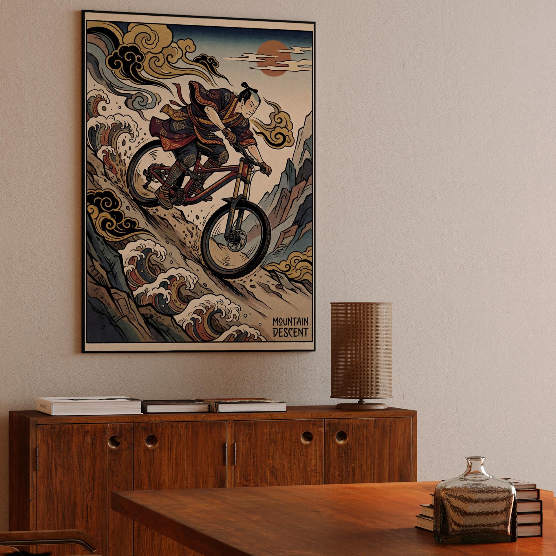 Samurai Mountain Descent: Ukiyo-e MTB
