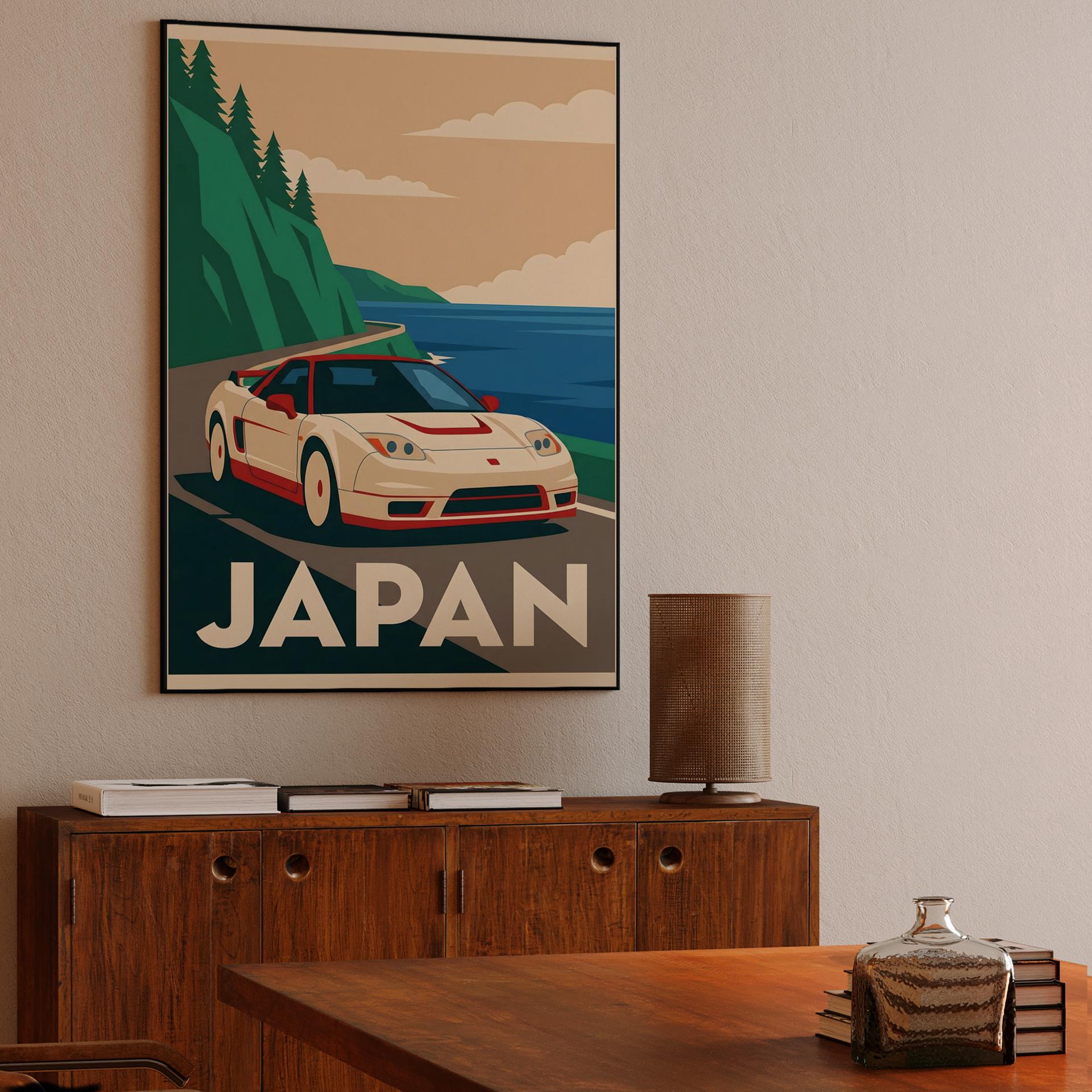 Coastal Cruise: NSX NA2 Japan Travel Poster