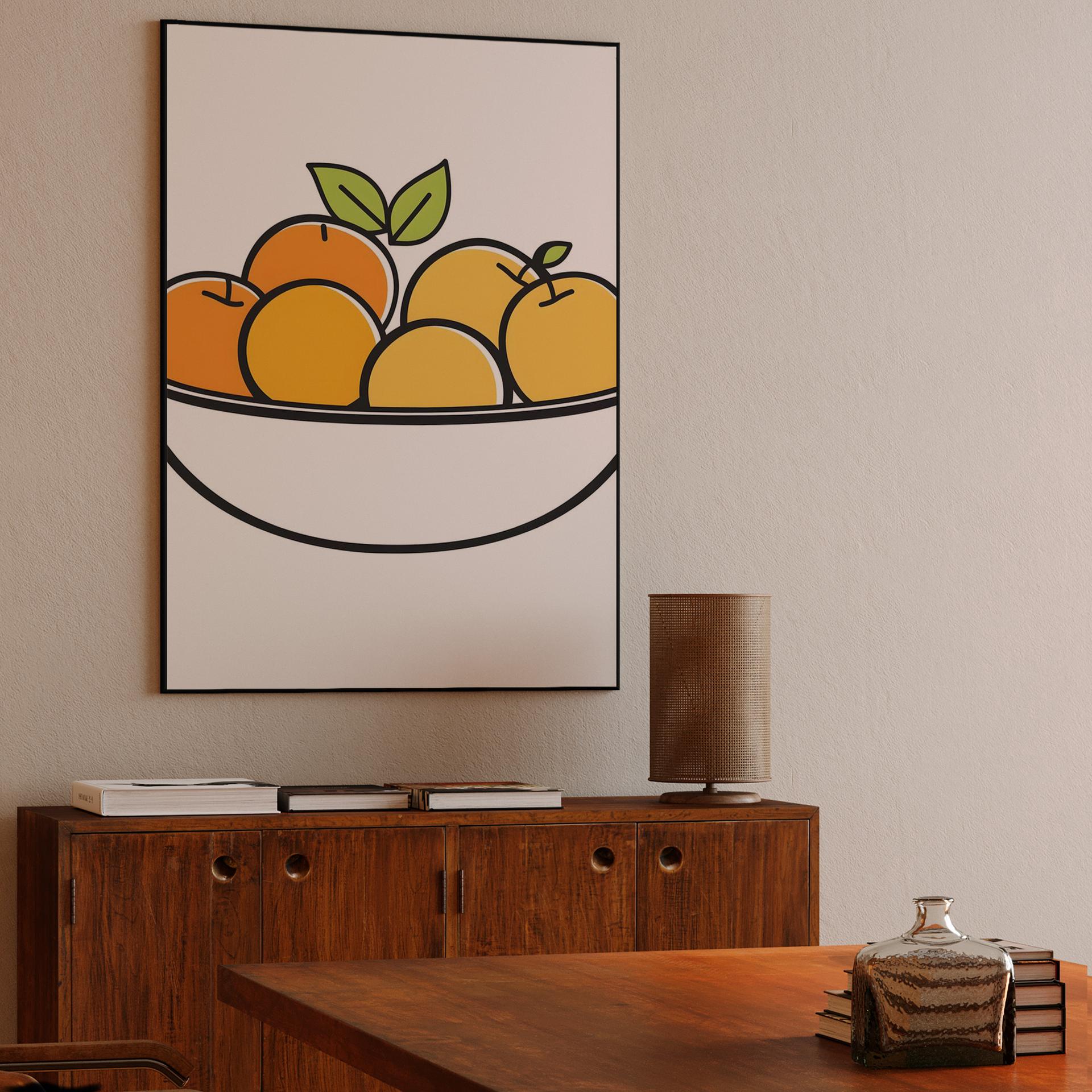 Minimalist Bowl of Oranges
