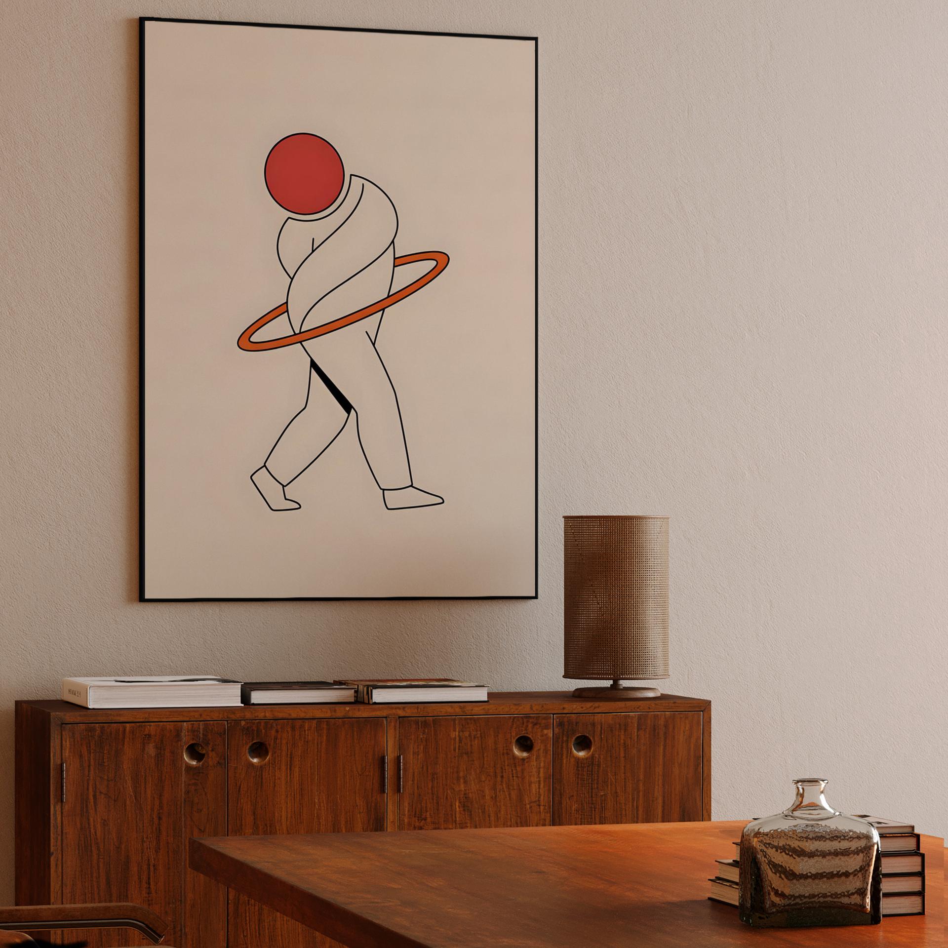 Abstract Red Head Hula Hooper