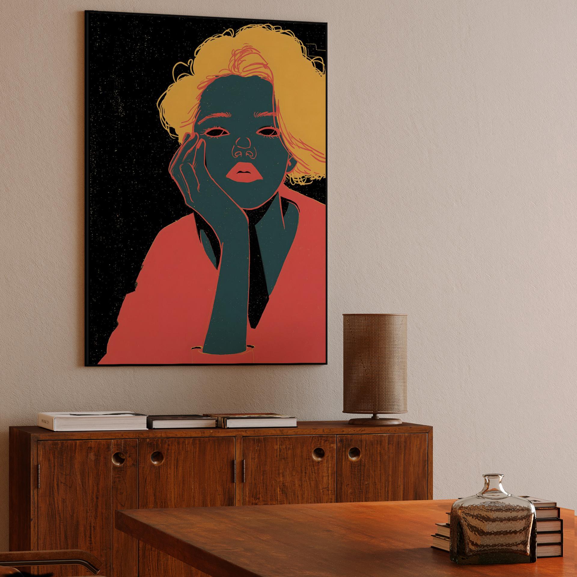 Teal Skin Graphic Portrait