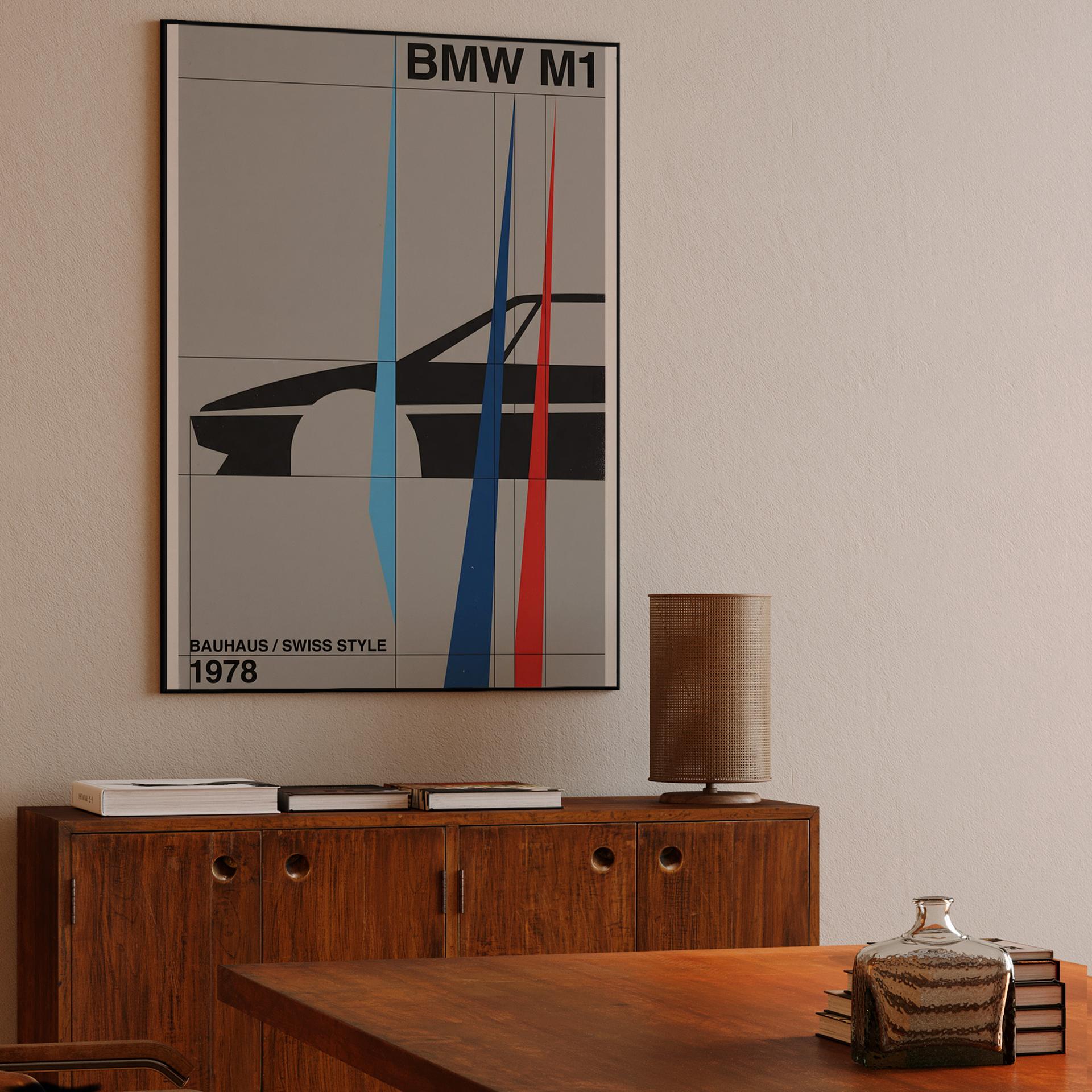 BMW M1 1978 Swiss Style Poster