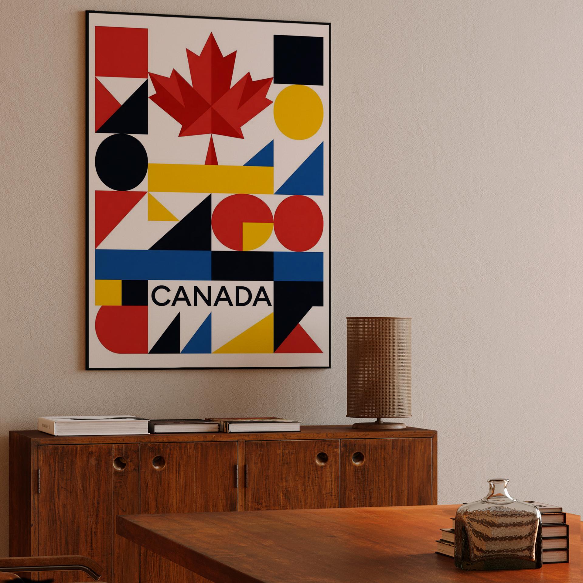 Canada Modernist Geometric Abstract Poster