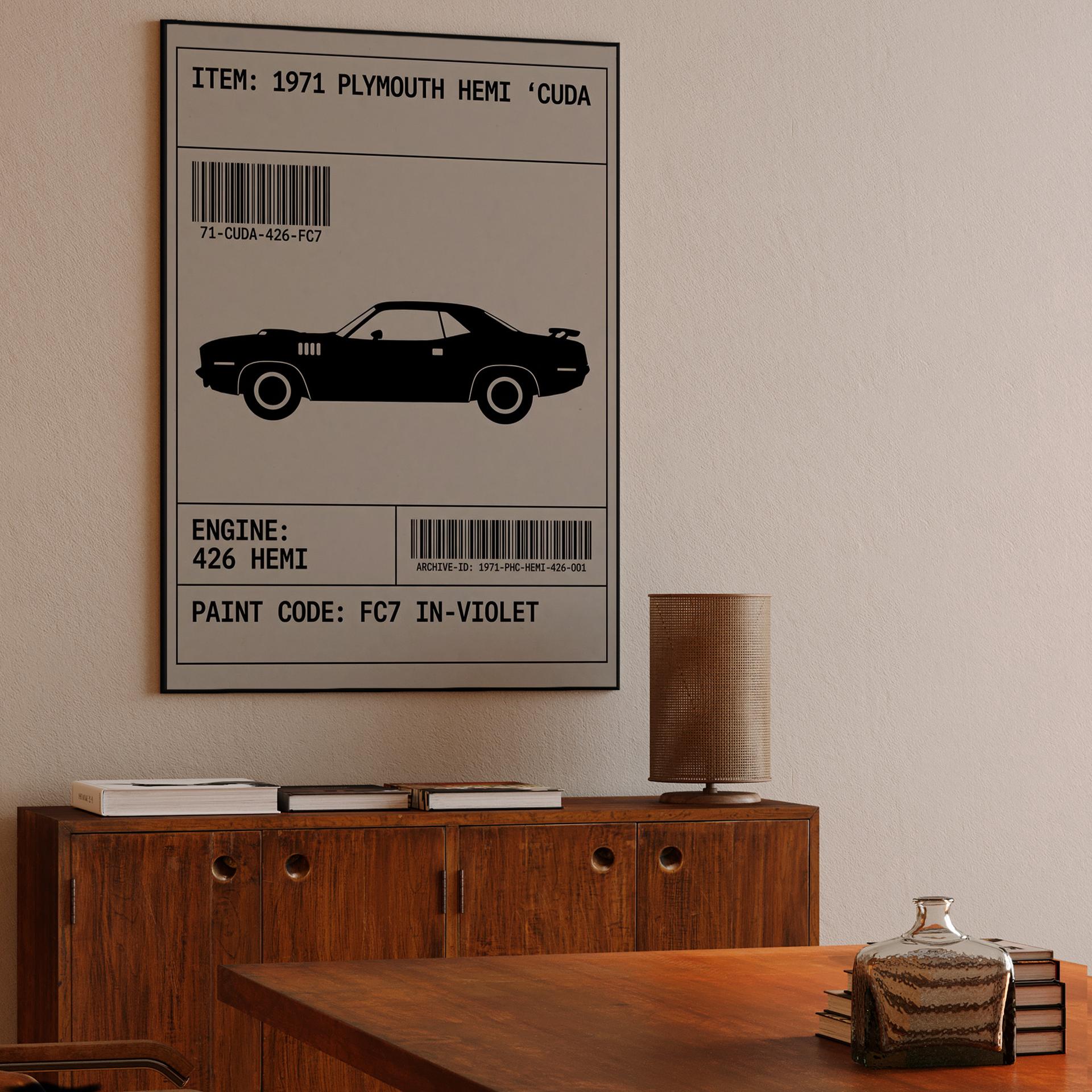 1971 Plymouth Hemi 'Cuda Archival Spec Sheet