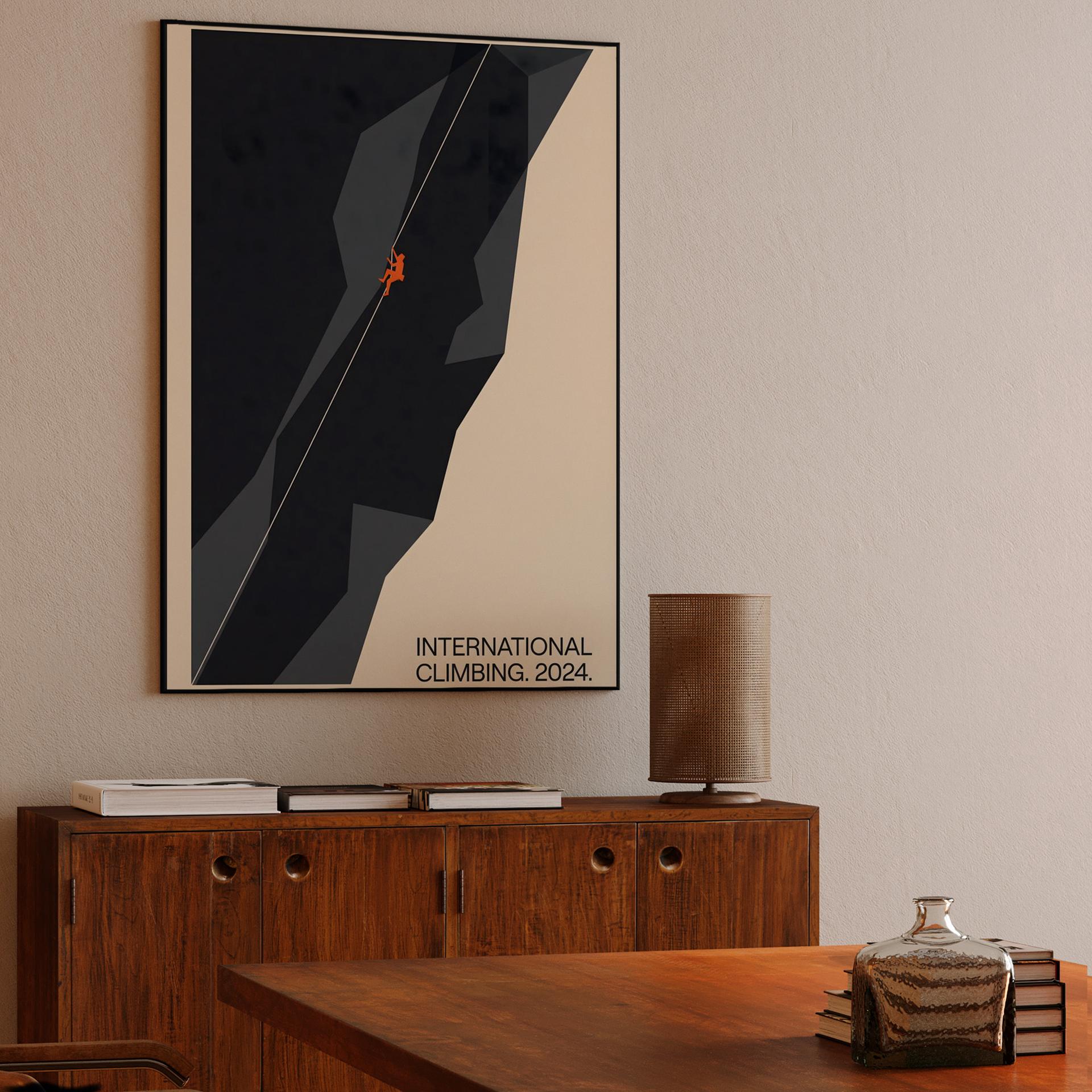 Vertical Ambition: International Climbing 2024 Graphic Poster