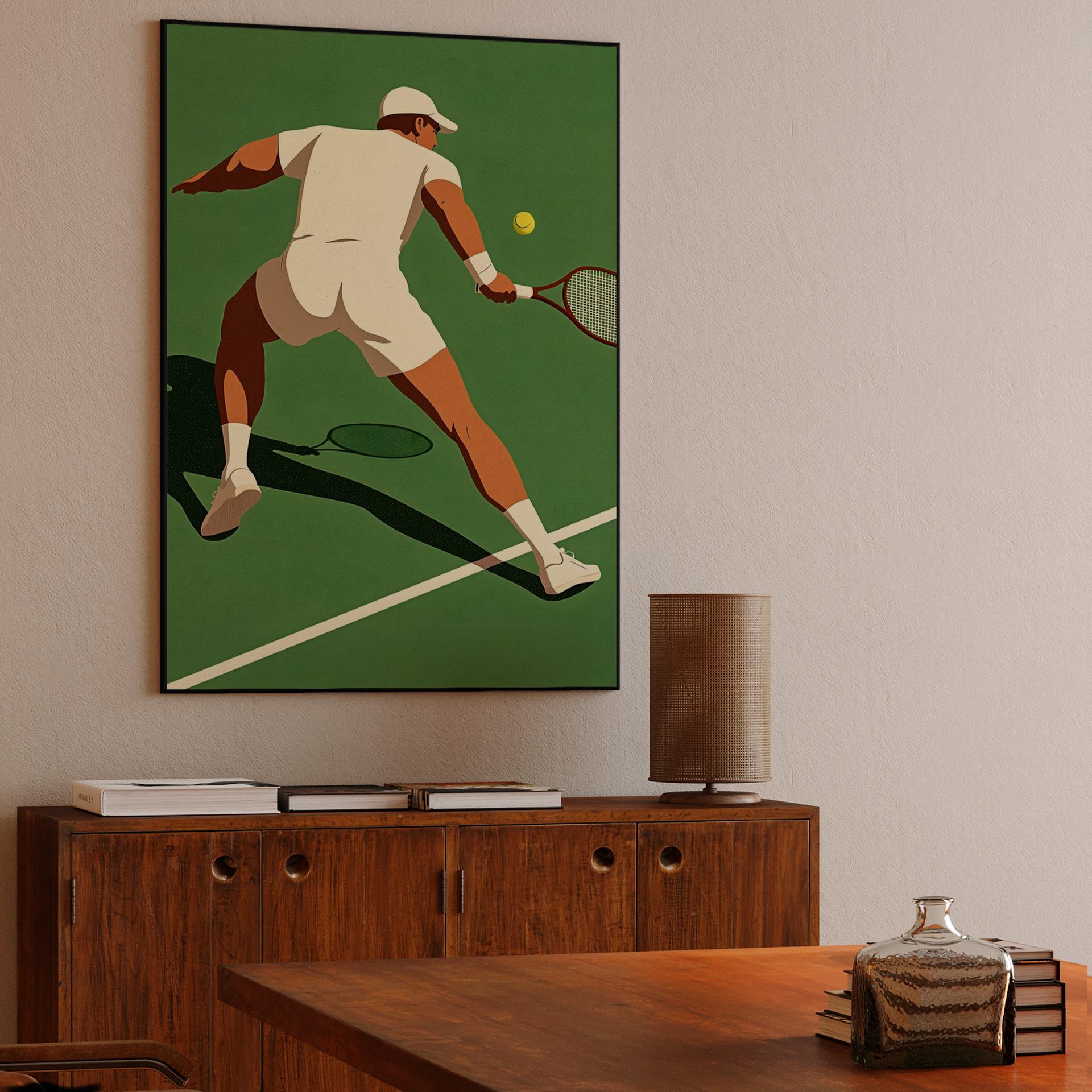 Green Court Tennis Action