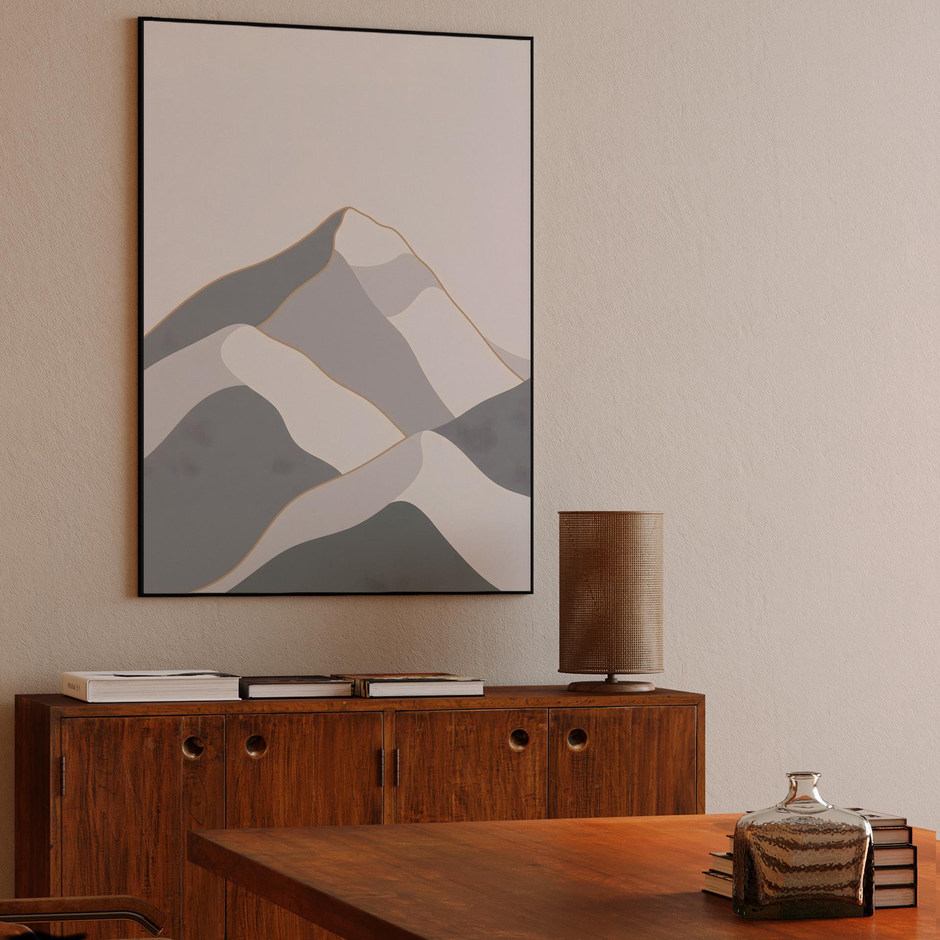 Minimalist Geometric Mountain Summit
