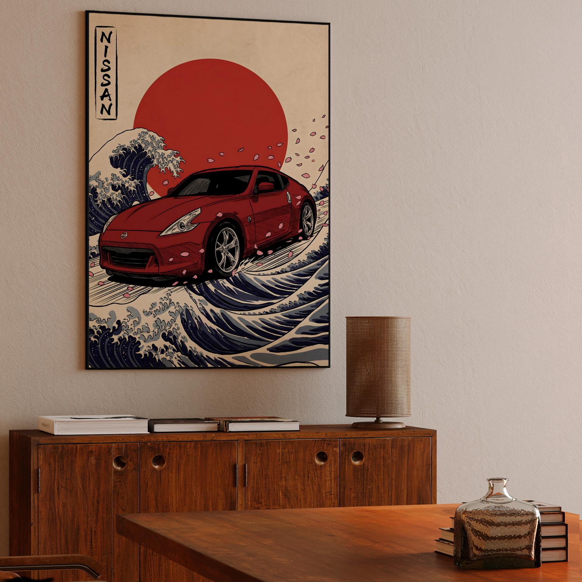 Nissan 370Z Rising Sun and Great Wave Fusion
