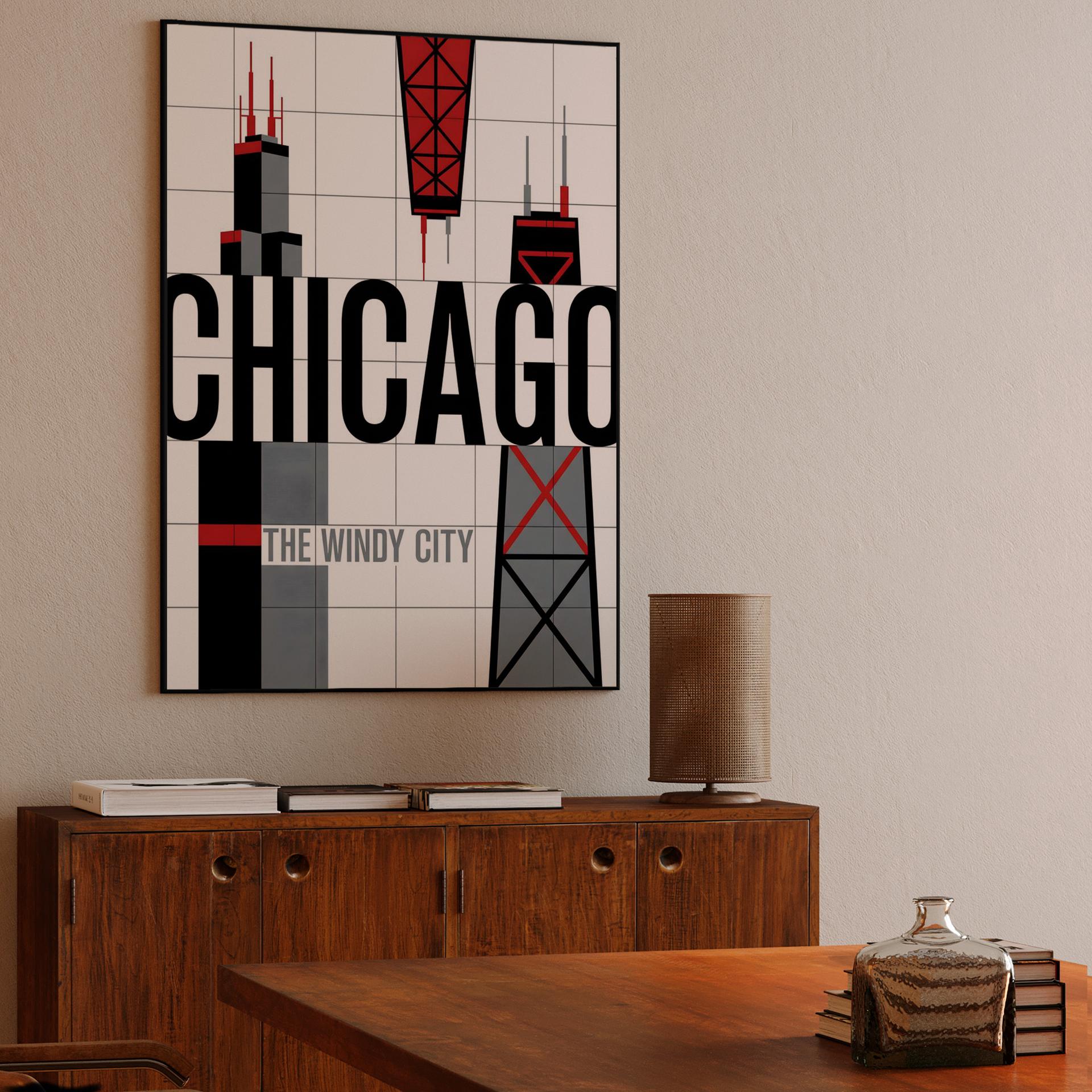 The Windy City: Chicago Minimalist Skyline Poster