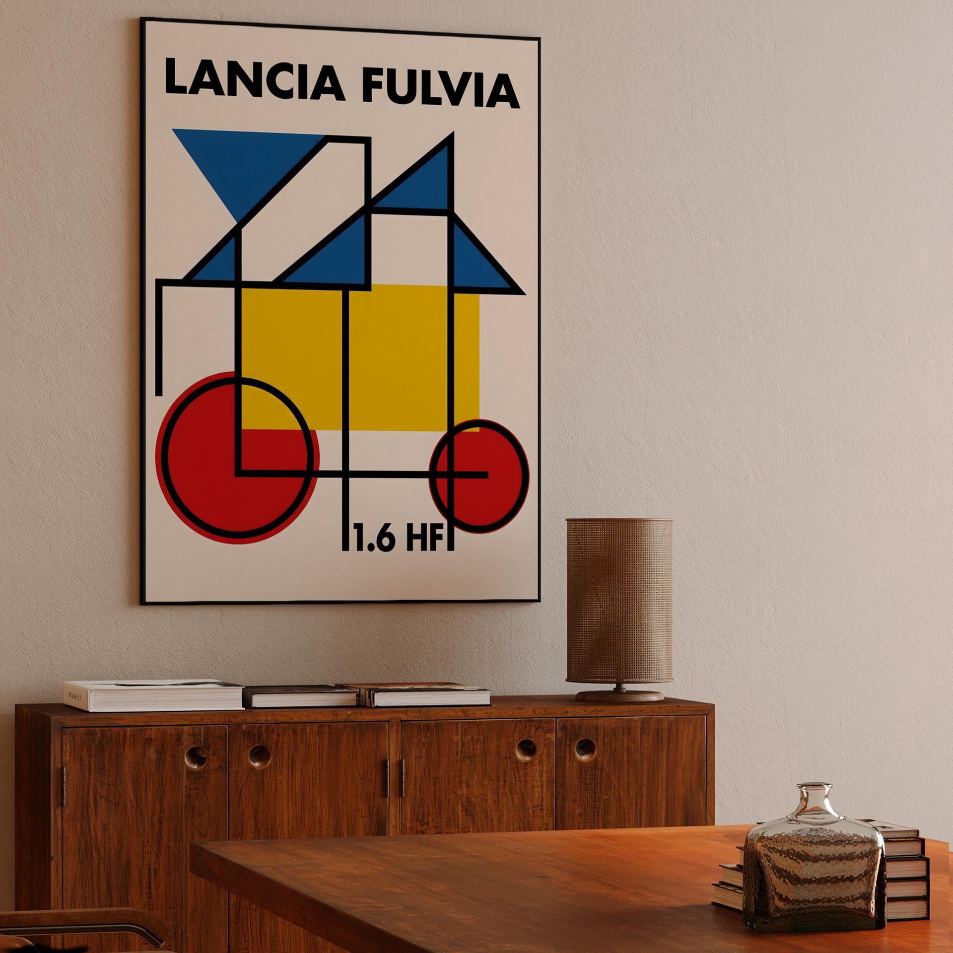 Lancia Fulvia HF Bauhaus Geometric Poster