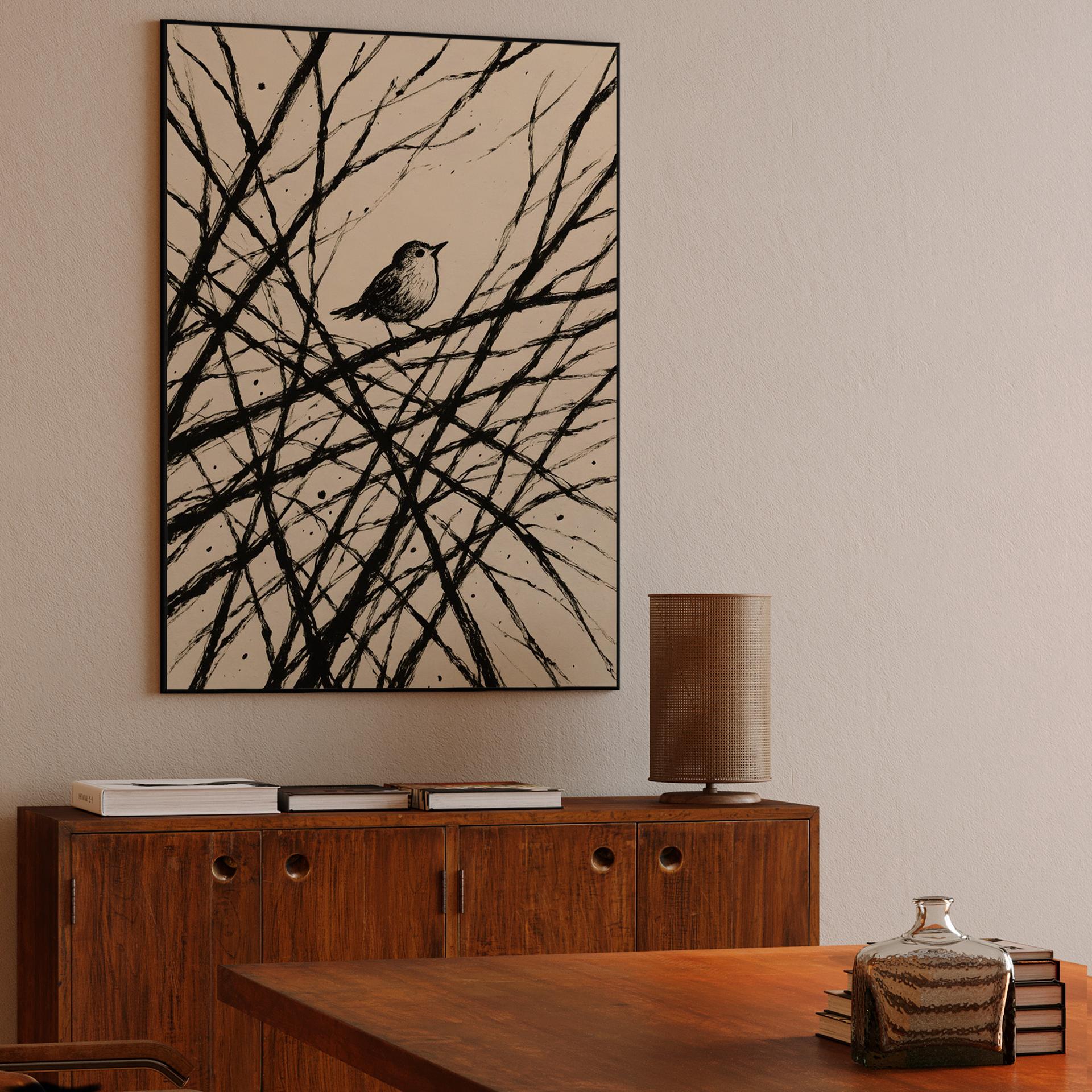 Solitary Bird in Thicket