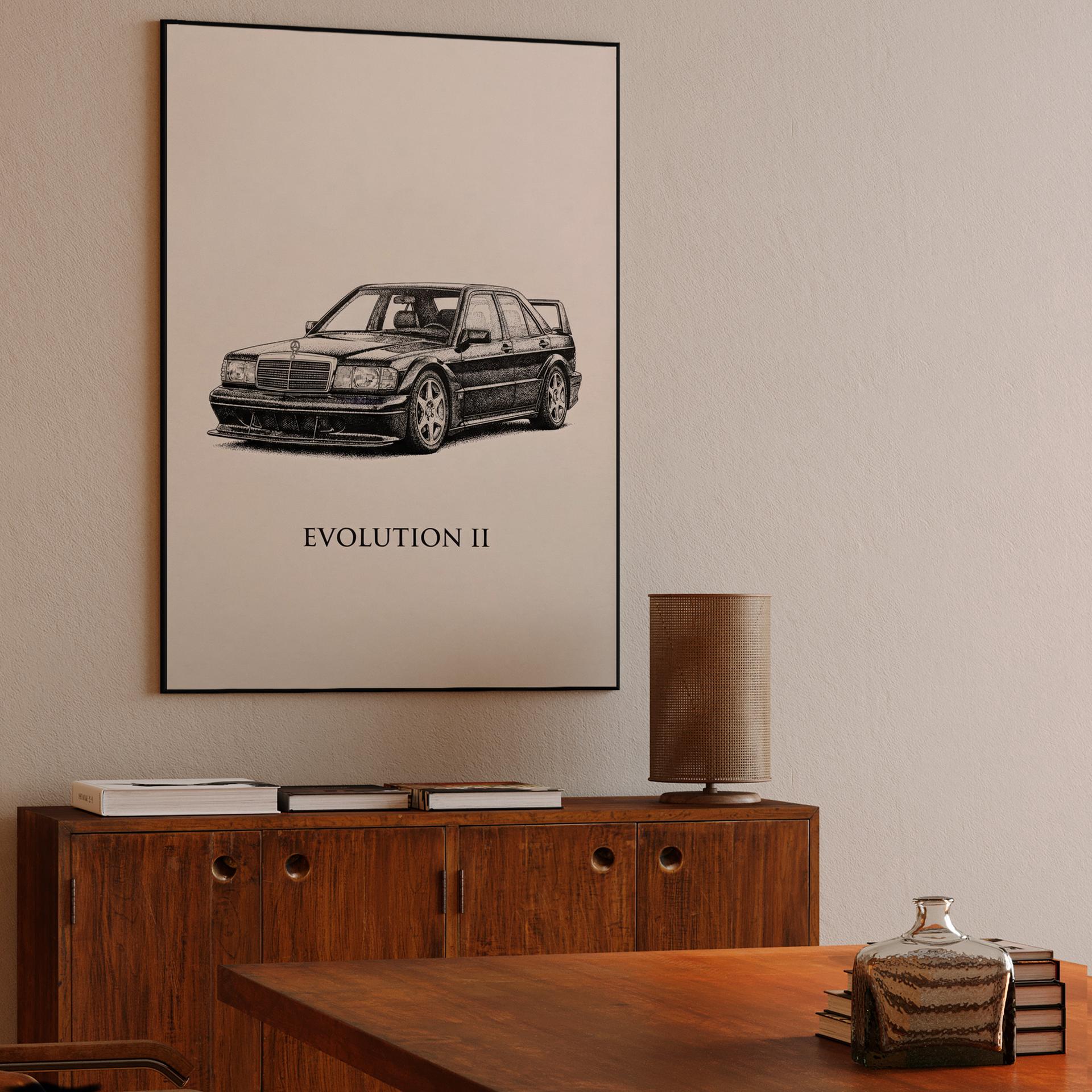 Mercedes 190E Evolution II: Stippling Portrait