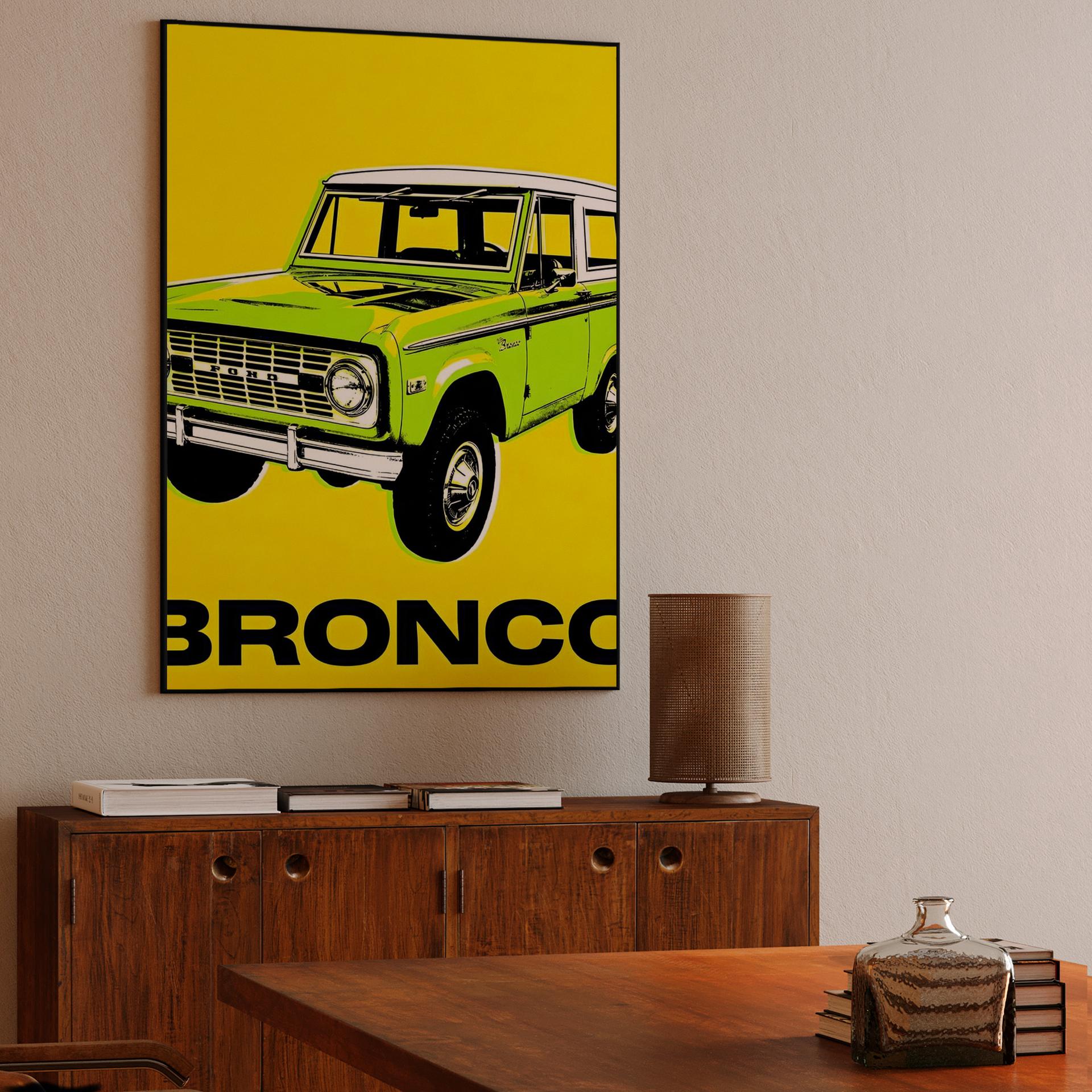 Ford Bronco: Yellow Pop Art Legend