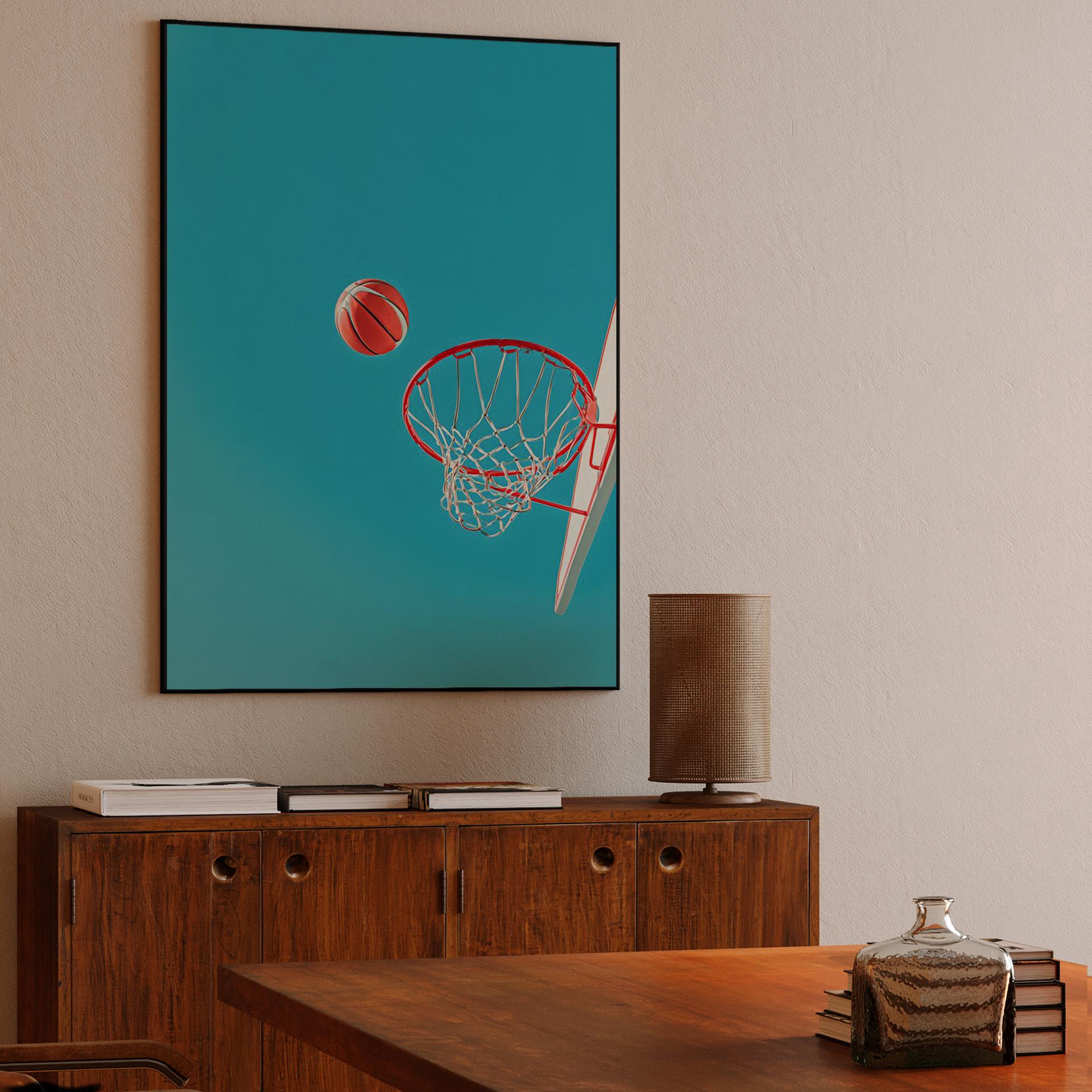 Minimalist Teal Basketball Hoop