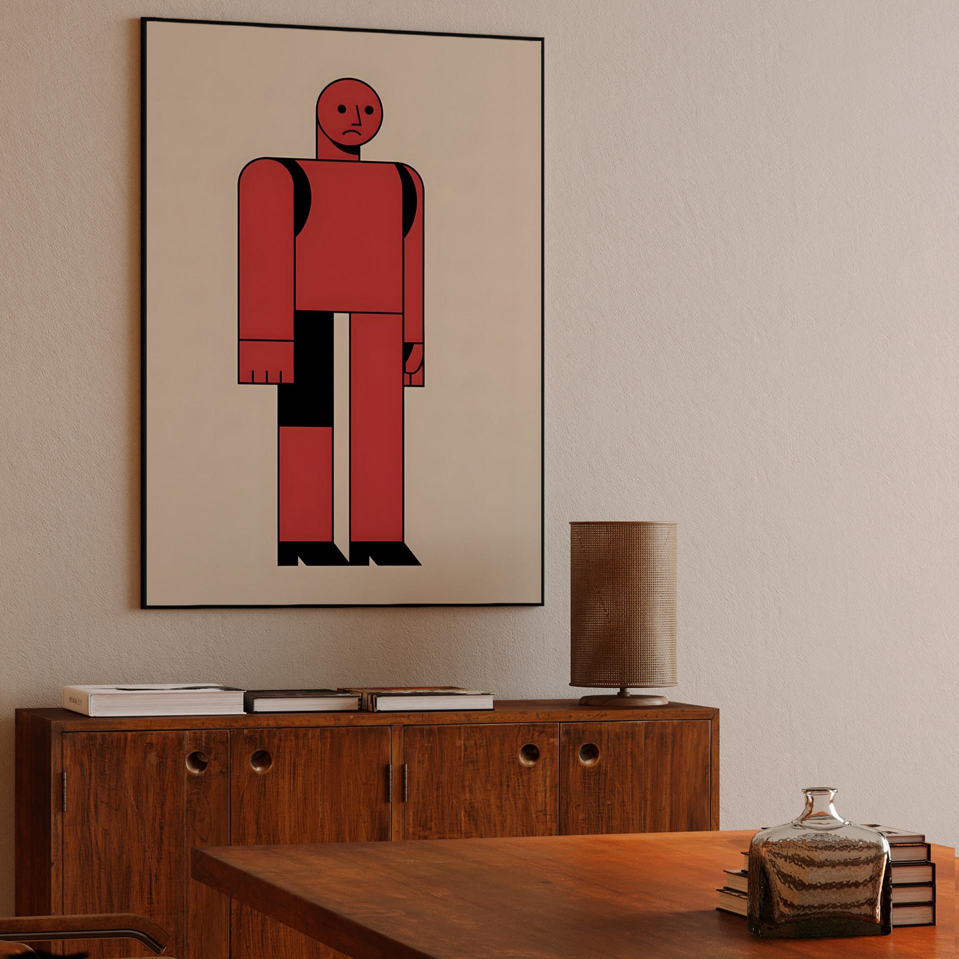 Sad Red Geometric Figure