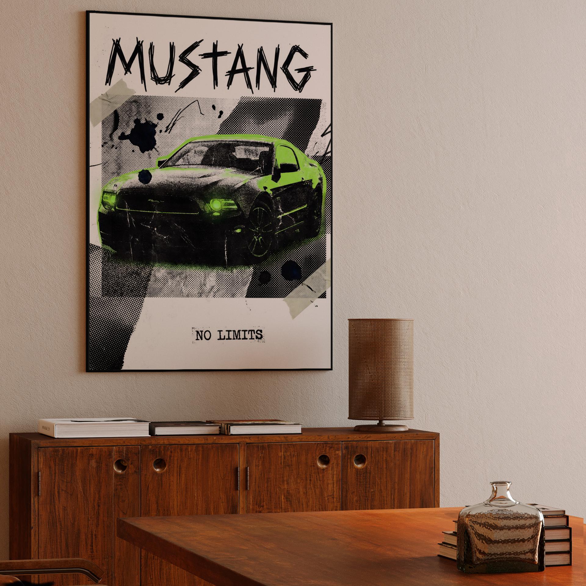 Mustang No Limits Grunge Collage