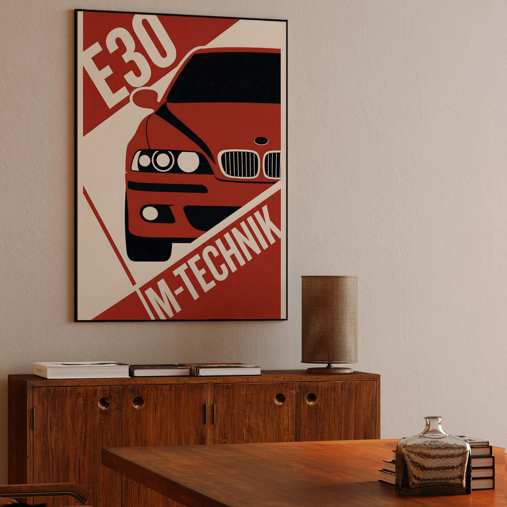 BMW E30 M-Technik Red Graphic