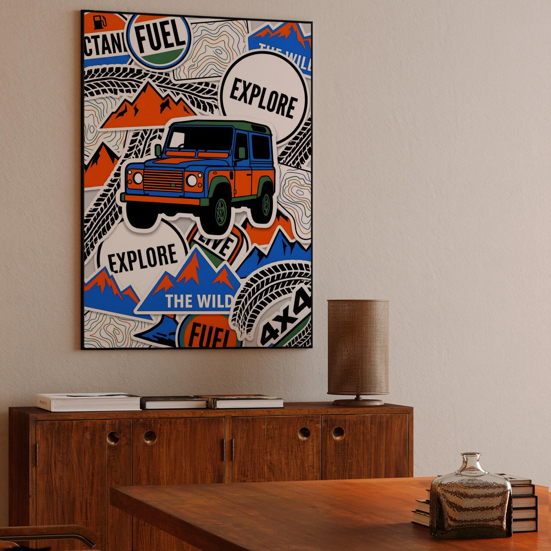 Defender 90 Adventure Sticker Bomb