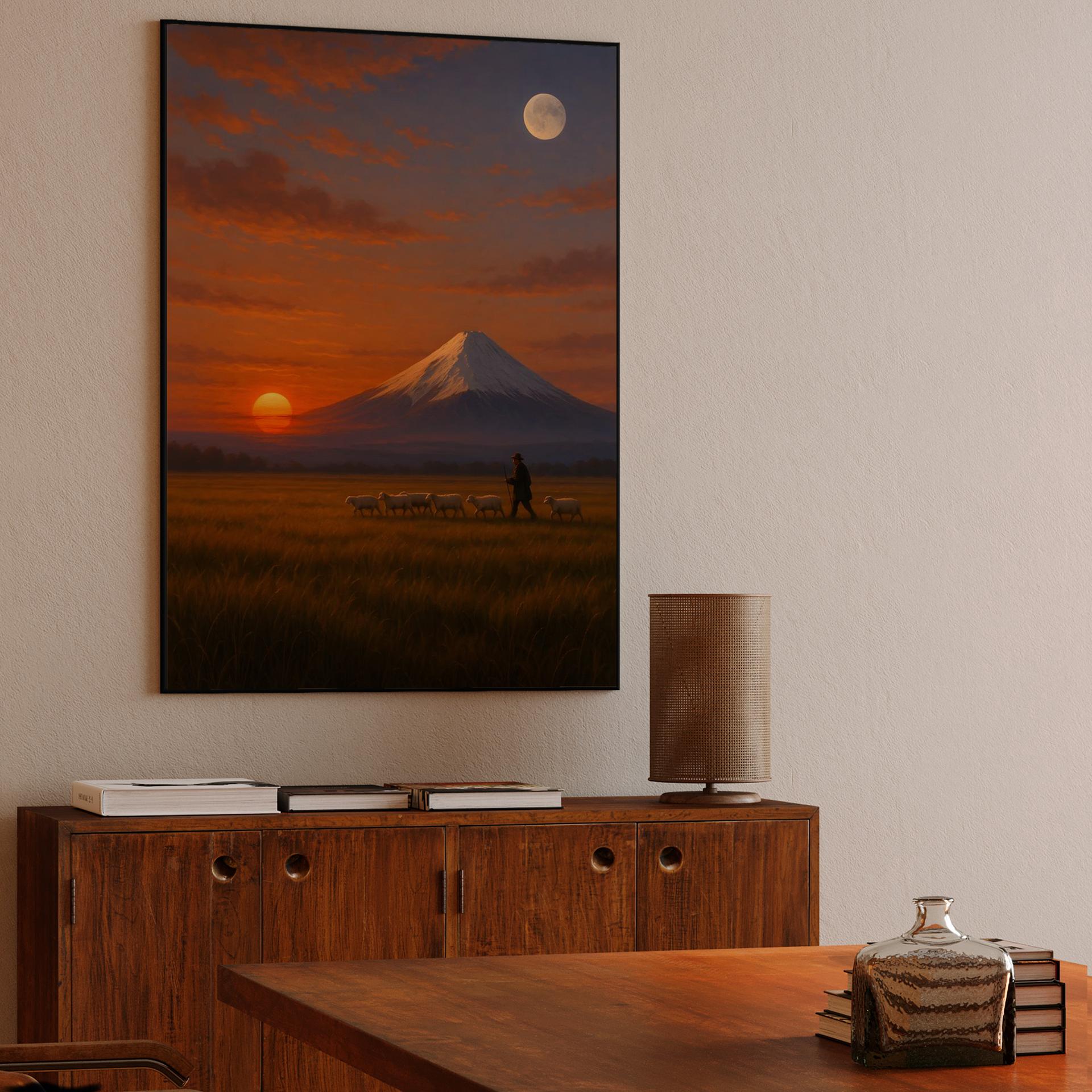 Shepherd at Mount Fuji