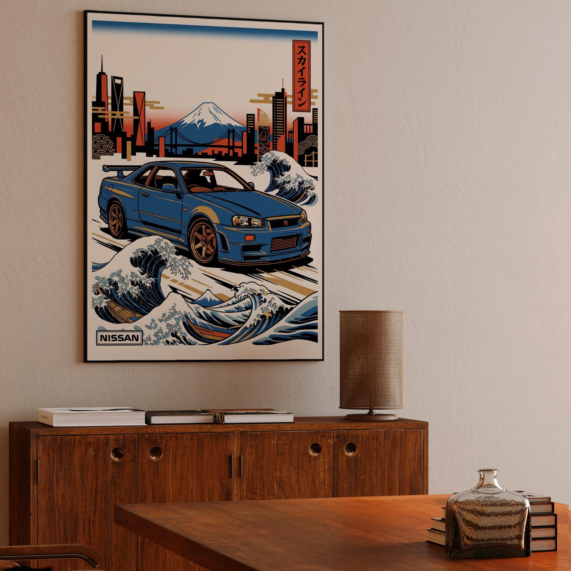 Skyline R34: The Great Wave of Tokyo