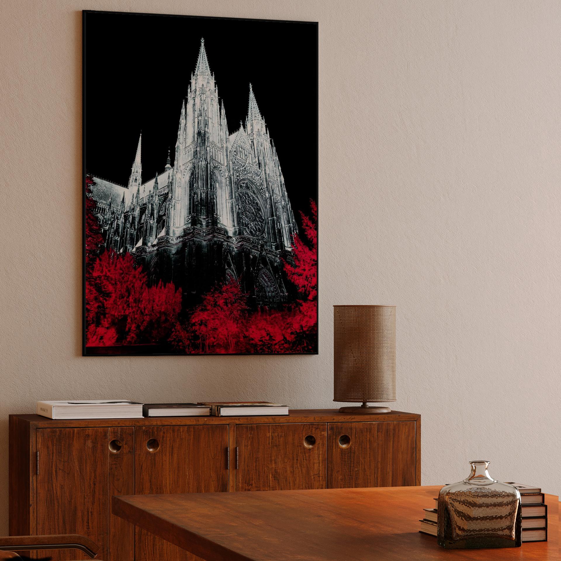 St. Vitus Cathedral Surreal Red Foliage