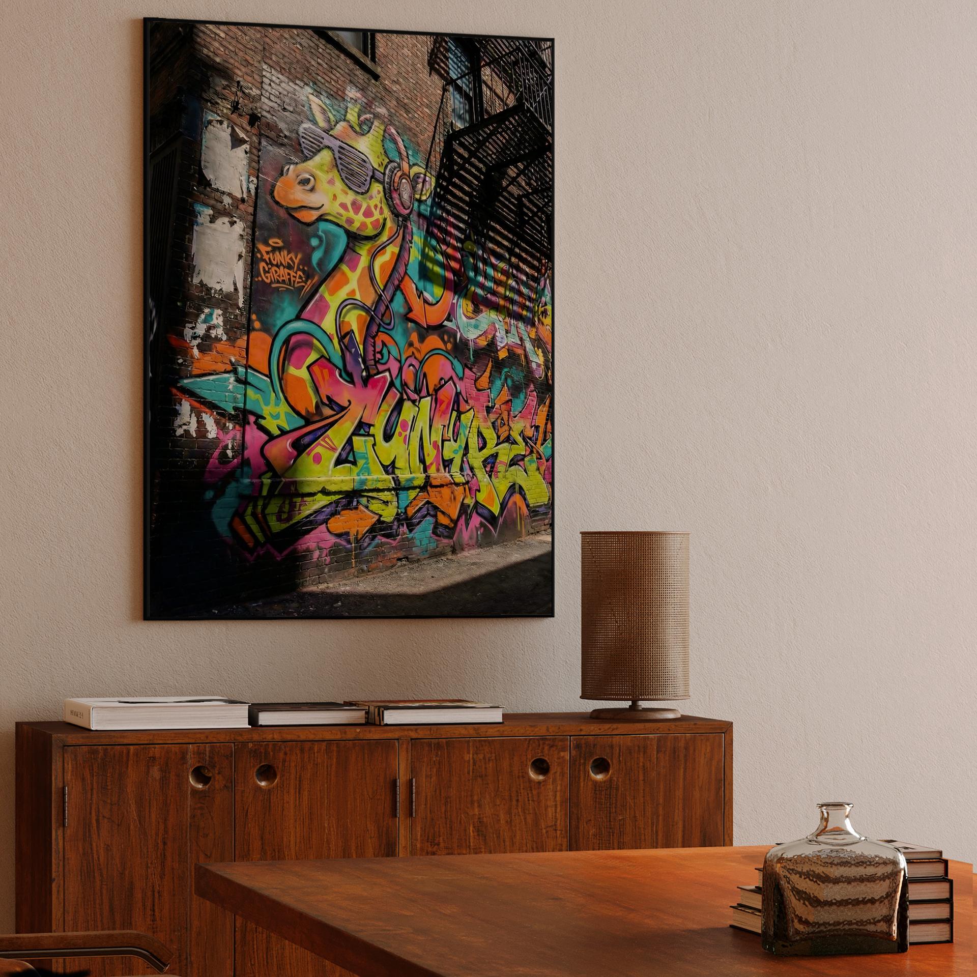 Funky Giraffe Street Art Mural