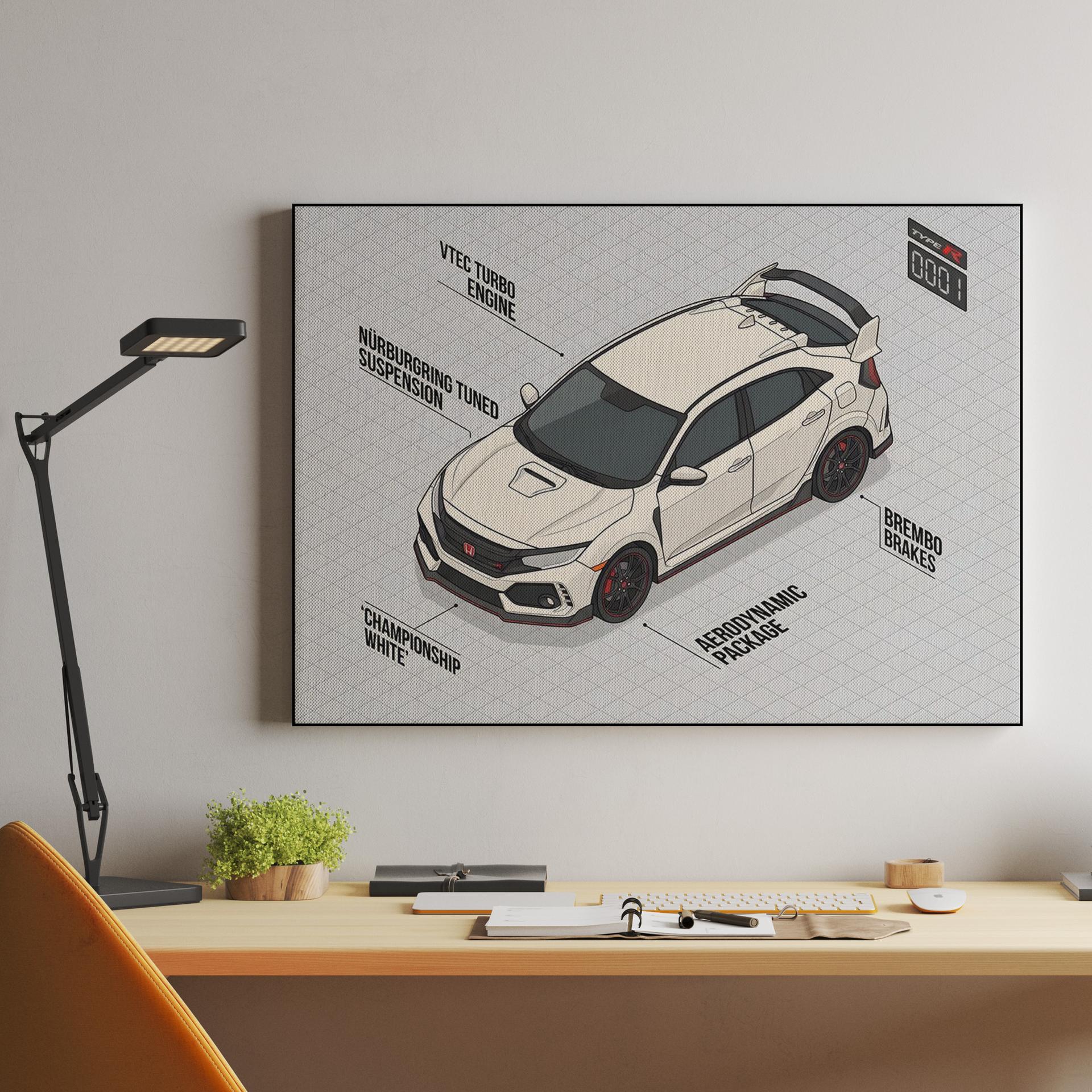 Honda Civic Type R Technical Isometric Study