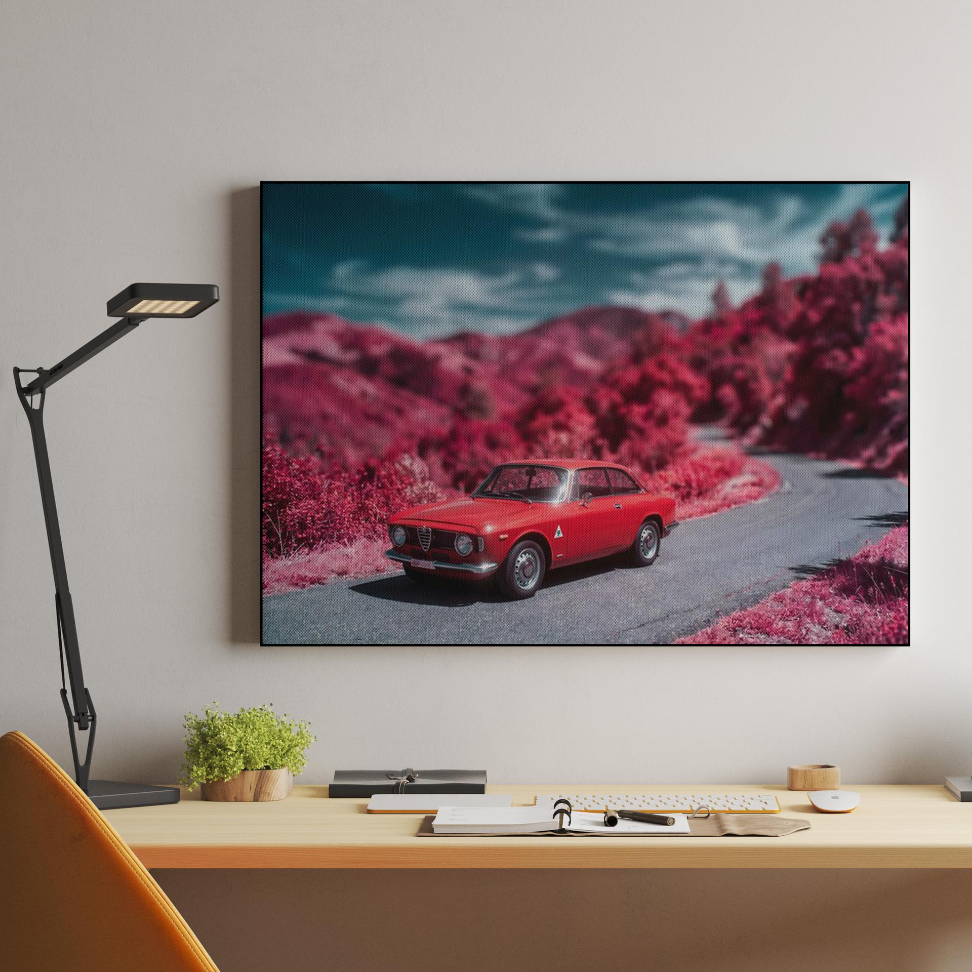 Alfa Romeo Giulia in a Magenta Dreamscape