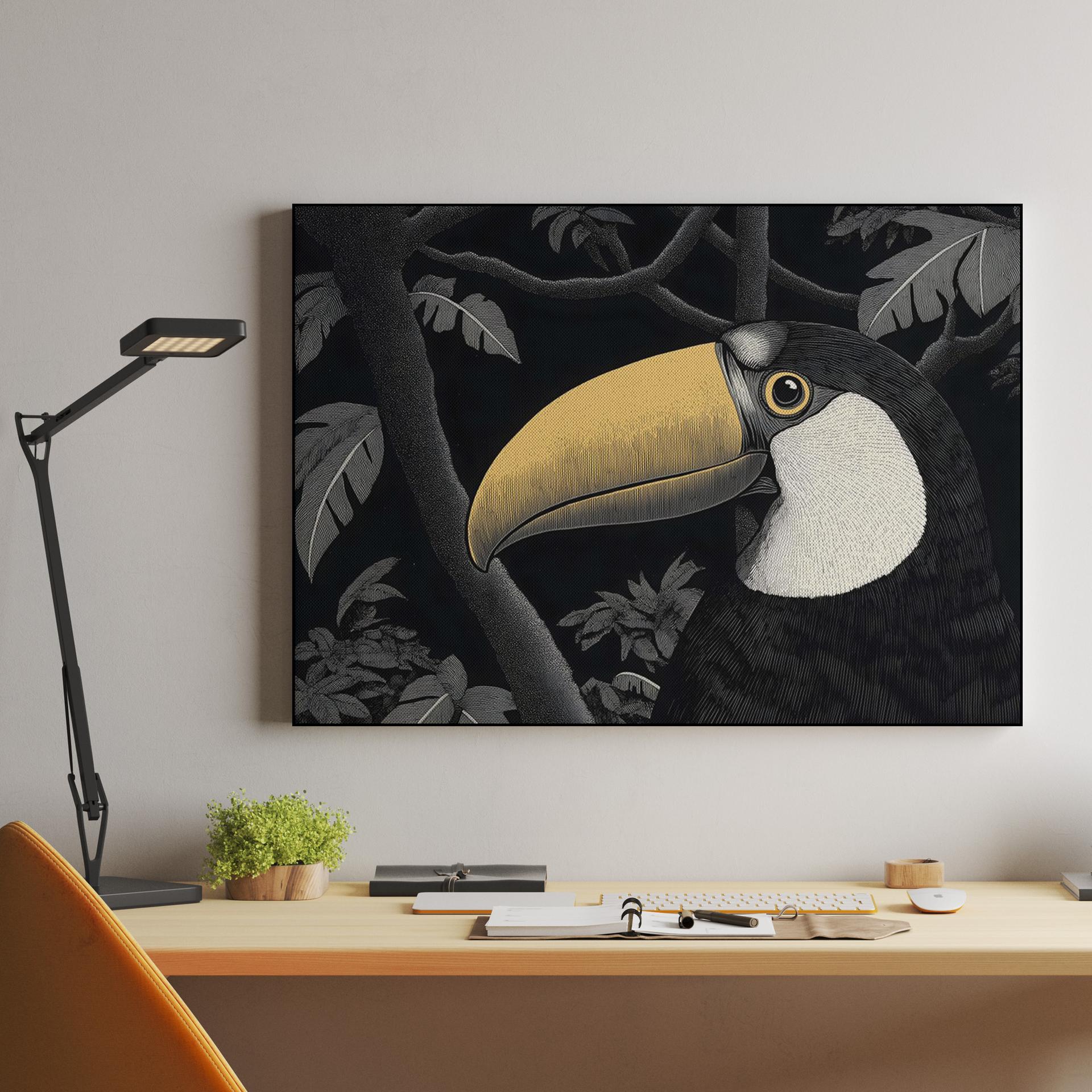 Woodcut Style Toucan Portrait