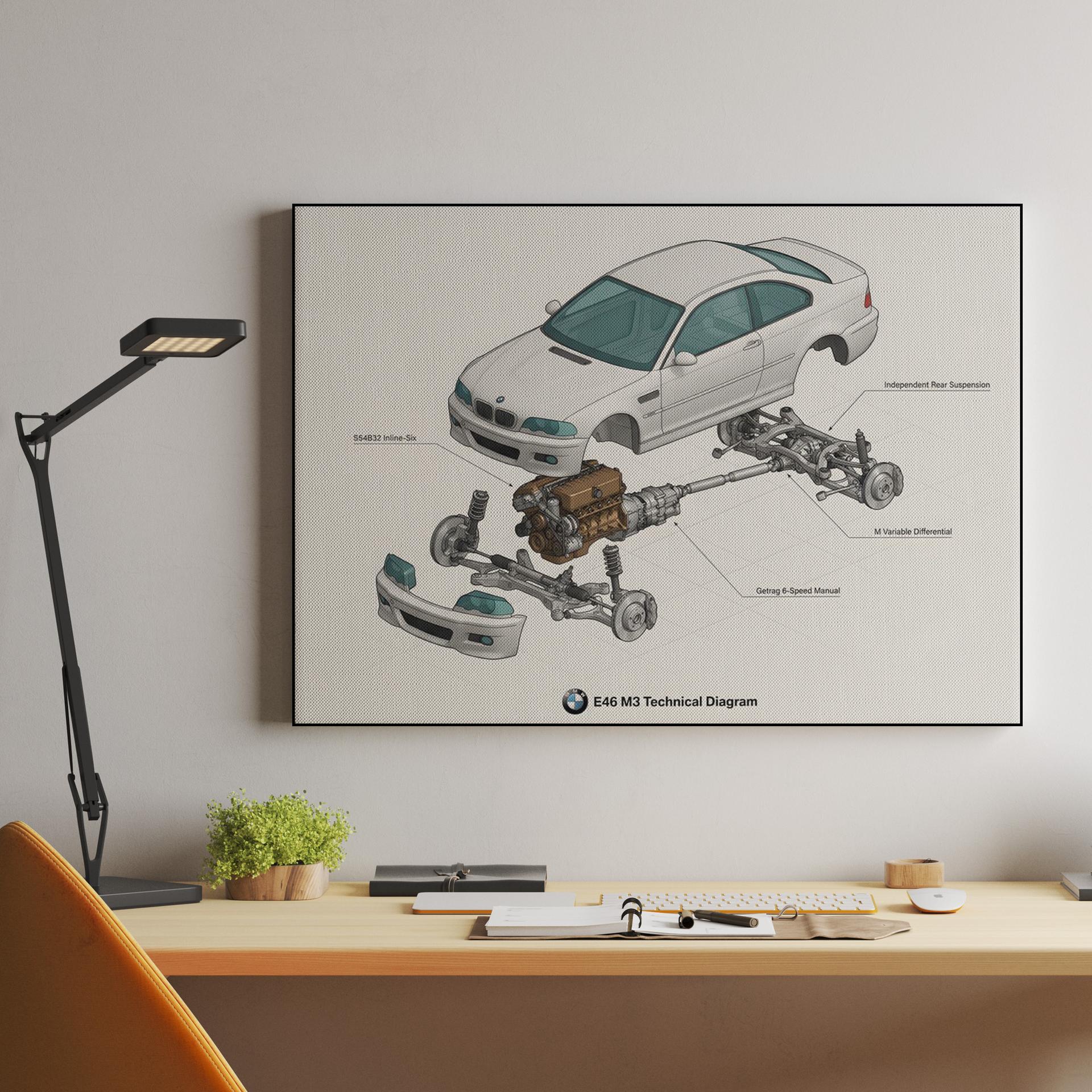 BMW E46 M3 Exploded Technical Diagram