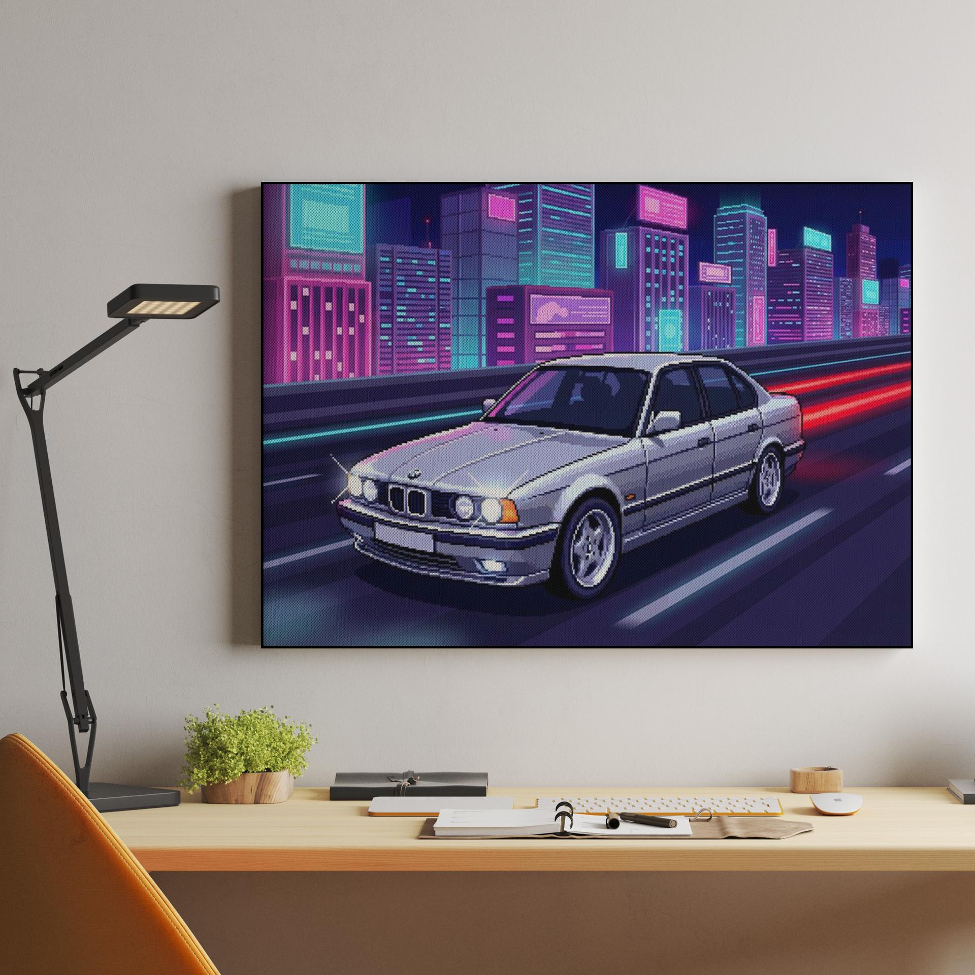 BMW E34 Pixel Neon Highway