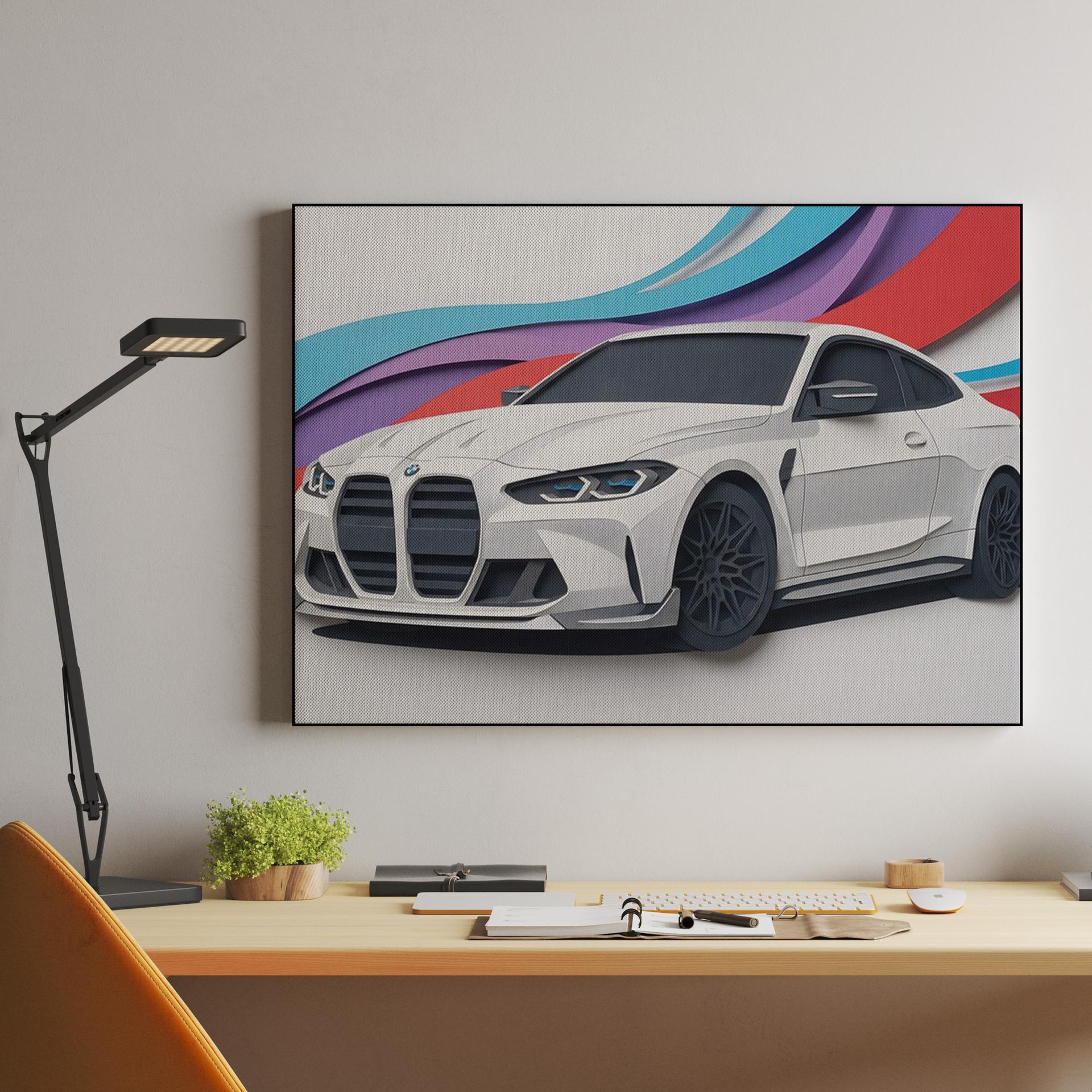 BMW M4 Paper Cutout Composition