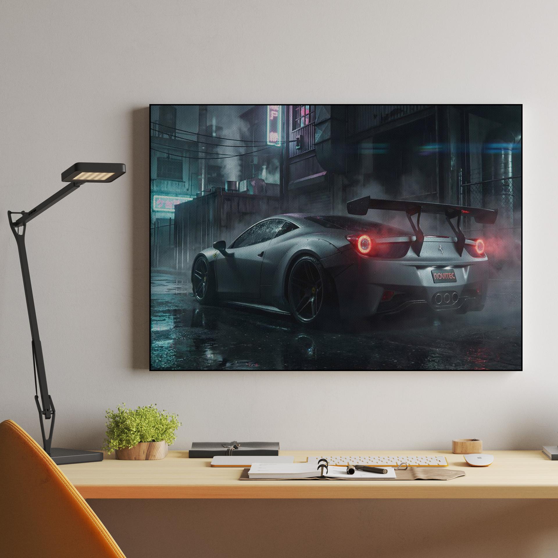 Cyberpunk Ferrari 458 Night Alley