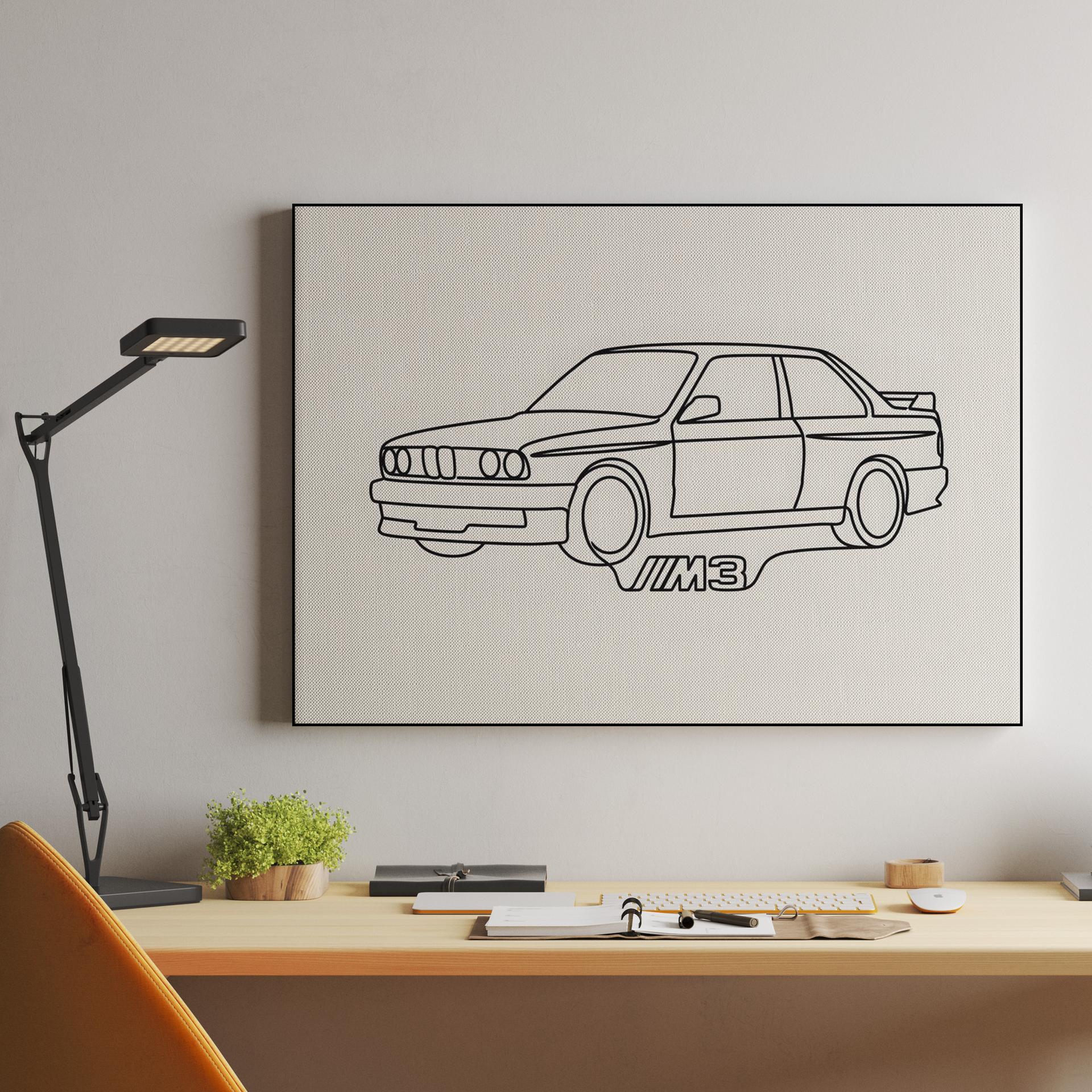 BMW E30 M3: Minimalist Line Art Study