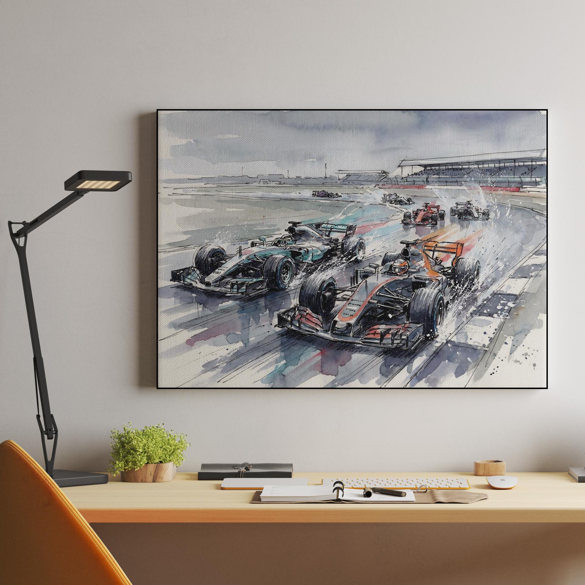 Silverstone Spray: Grand Prix Battle in the Rain