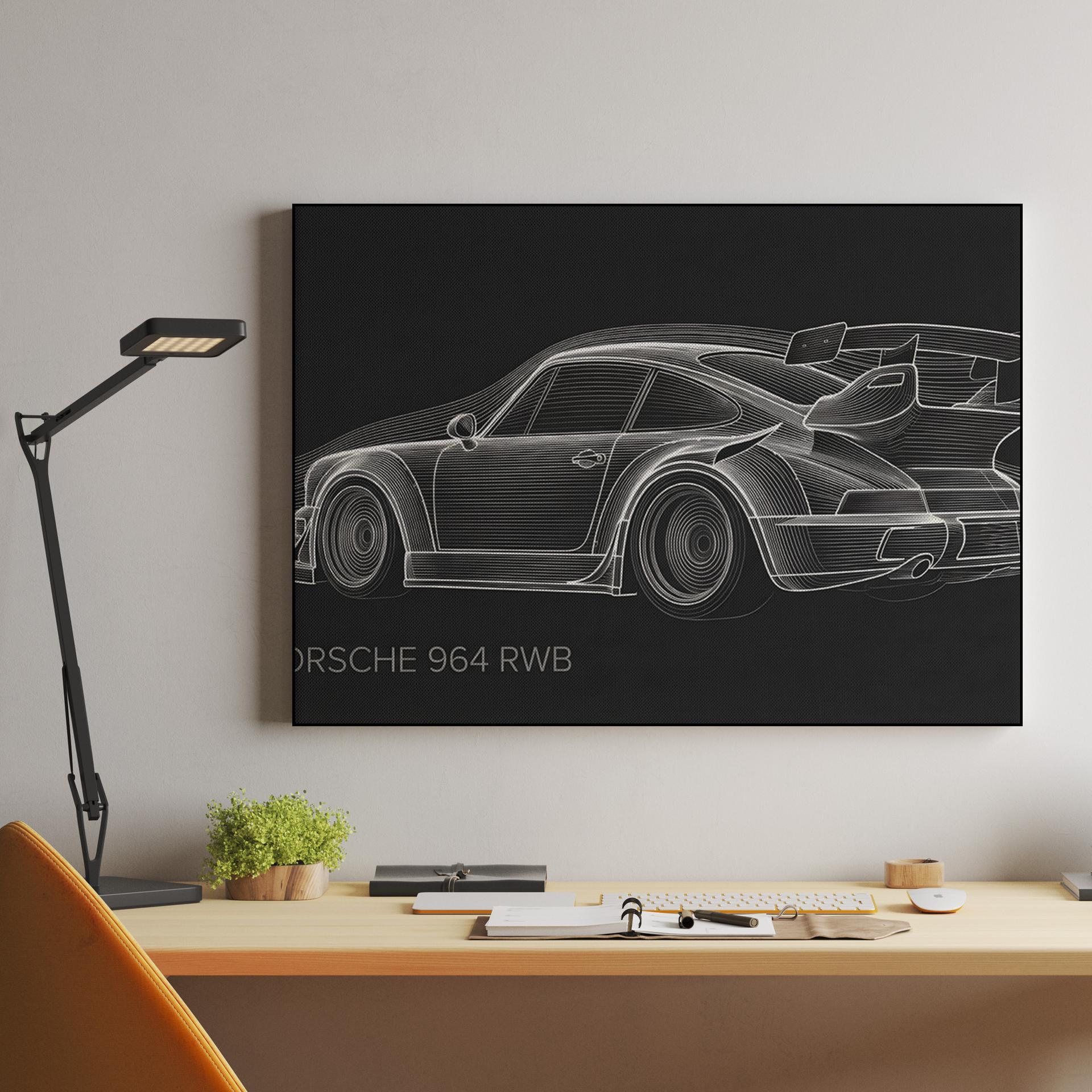 Porsche 964 RWB: Aerodynamic Flow Line Art