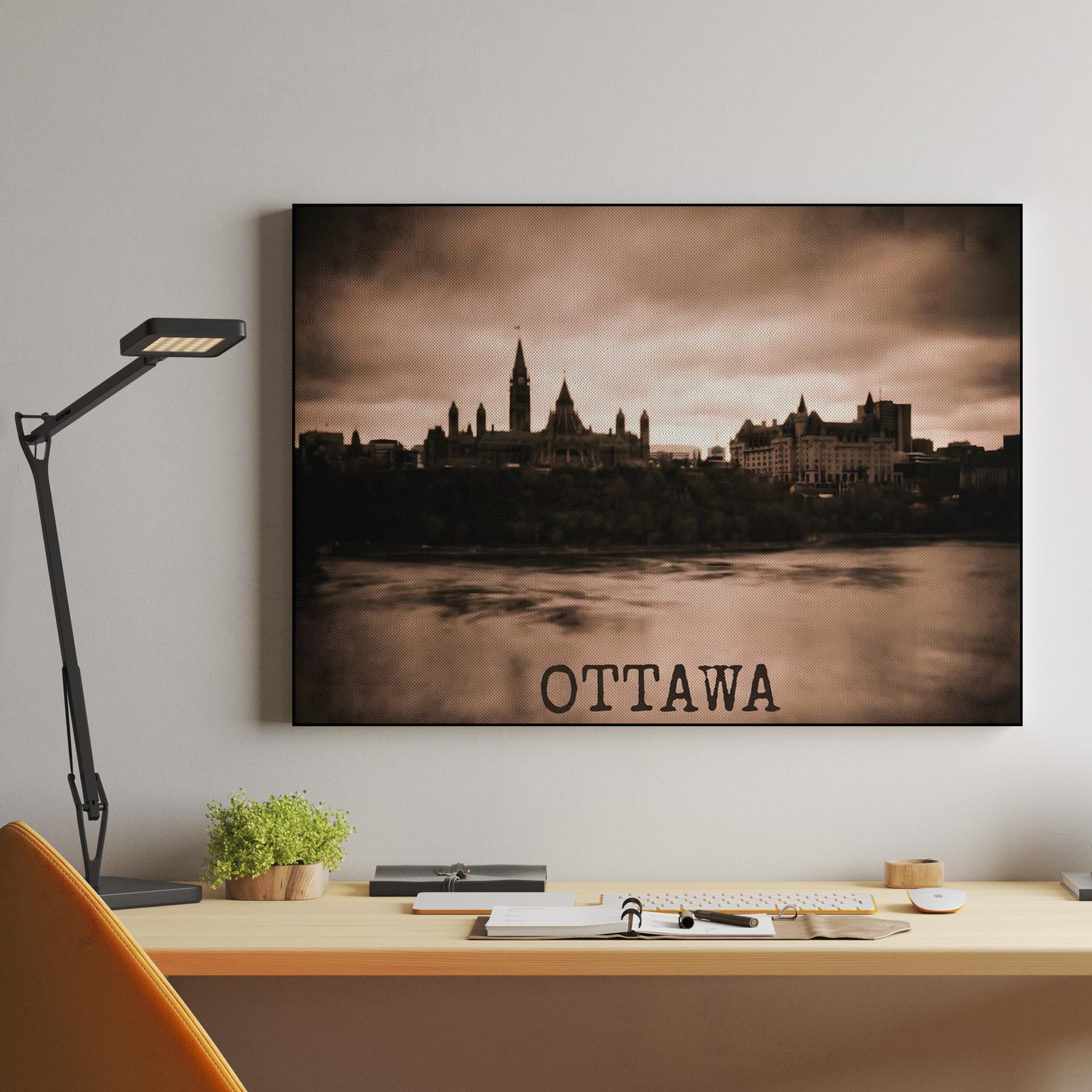 Sepia Skyline: Ottawa Miniature Perspective